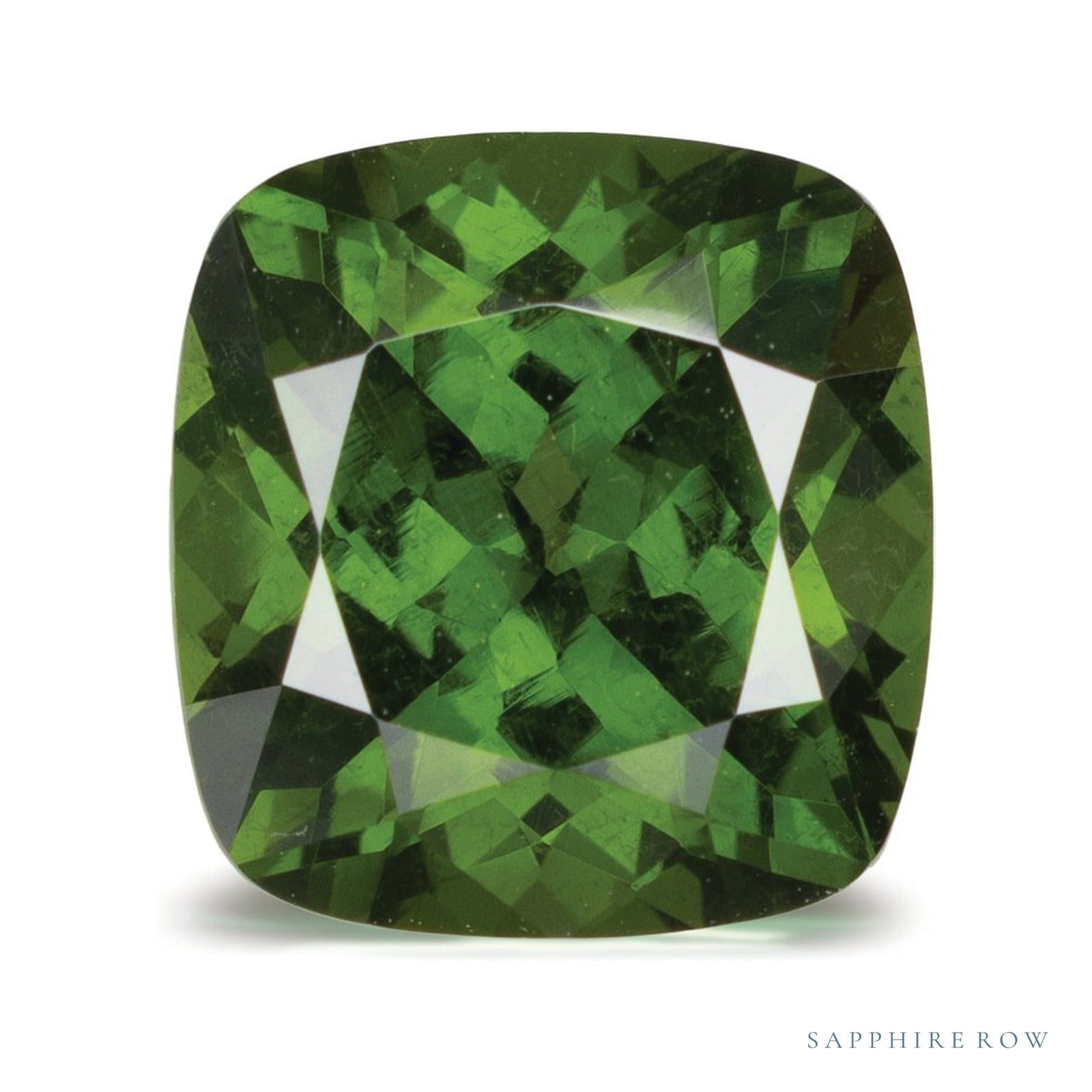 4.31 ct natural green zircon from Sri Lanka, antique cushion cut | Sapphire Row · cut4