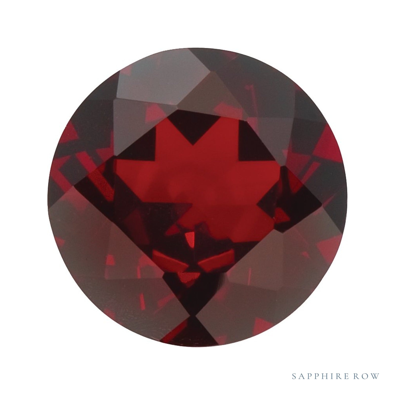 4.5 mm natural dark orange red mozambique garnet, round cut | Sapphire Row · cut4