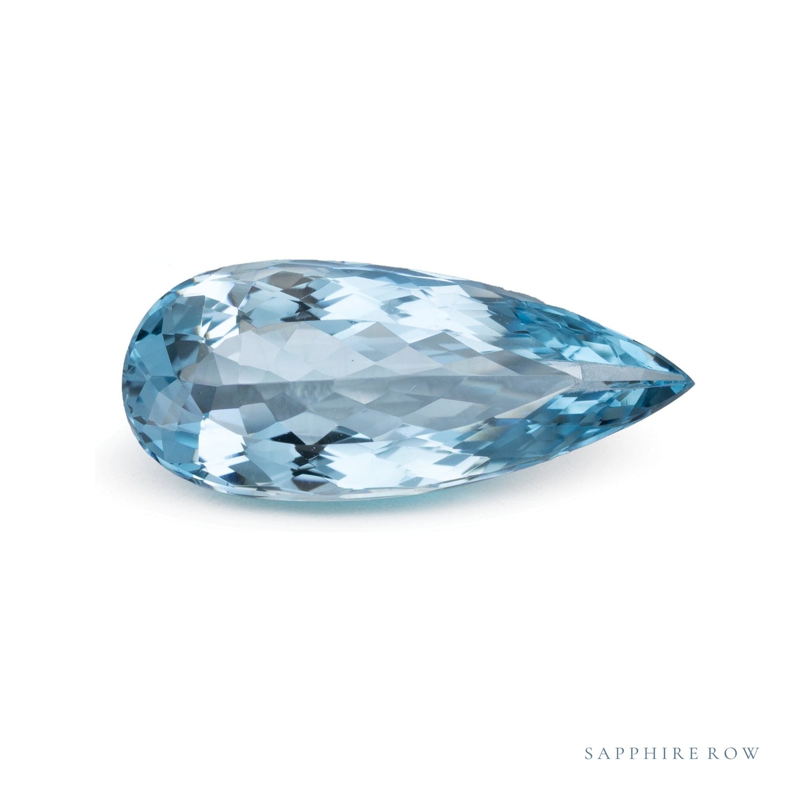 4.15 ct natural blue aquamarine from Brazil, pear cut | Sapphire Row · cut4