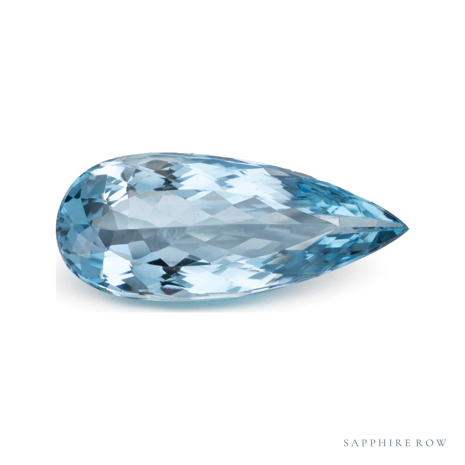 4.15 ct natural blue aquamarine from Brazil, pear cut | Sapphire Row · cut7