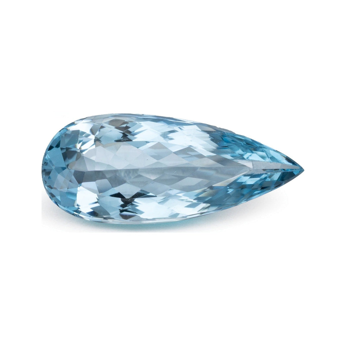 4.15 ct natural blue aquamarine from Brazil, pear cut | Sapphire Row · cut7