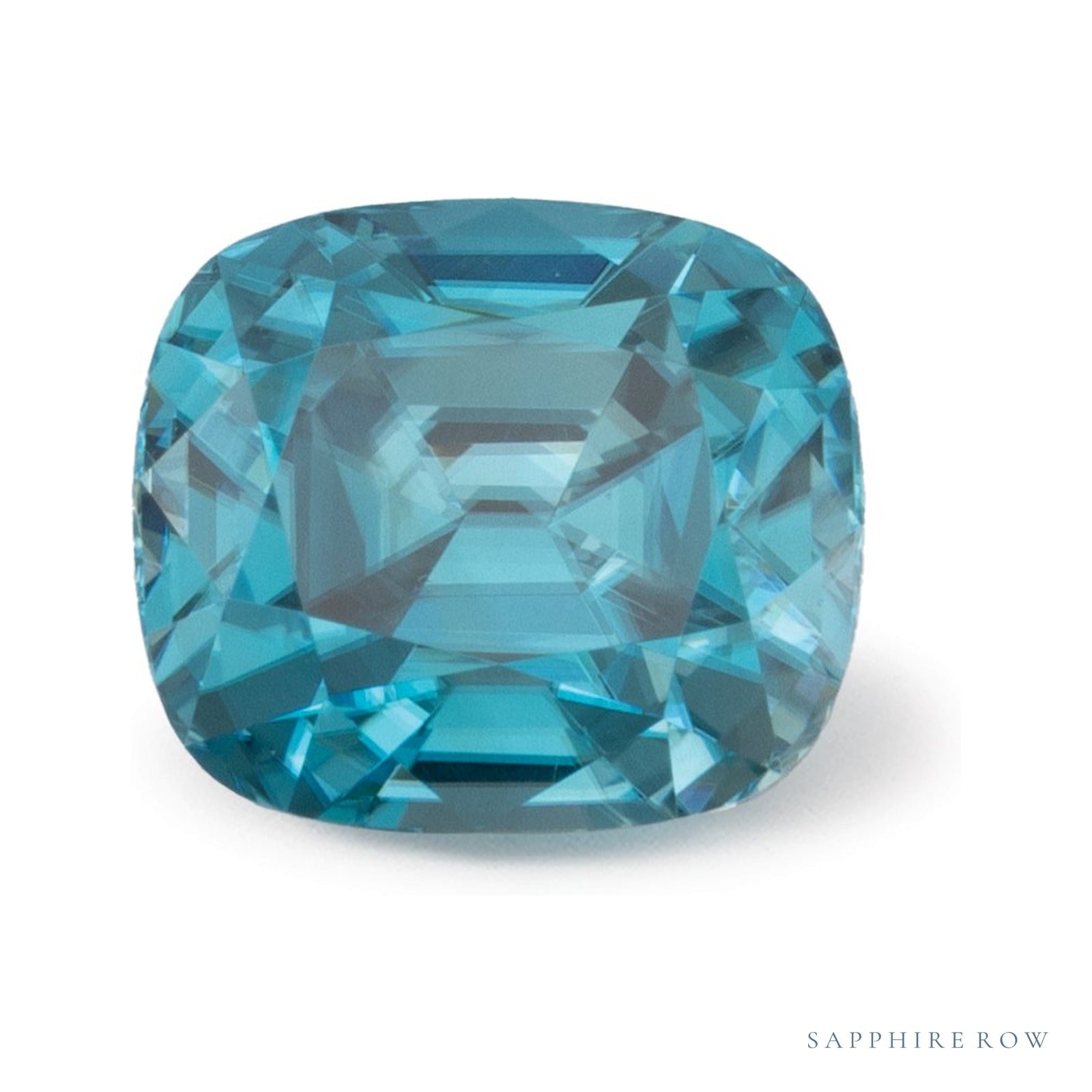 4.15 ct natural blue zircon from Cambodia, antique cushion cut | Sapphire Row · cut4