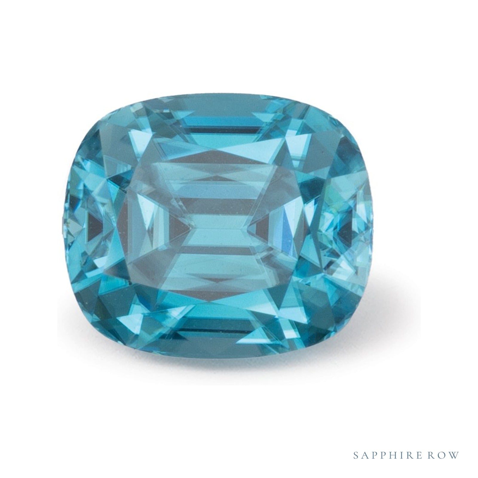 4.12 ct natural blue zircon from Cambodia, antique cushion cut | Sapphire Row · cut4
