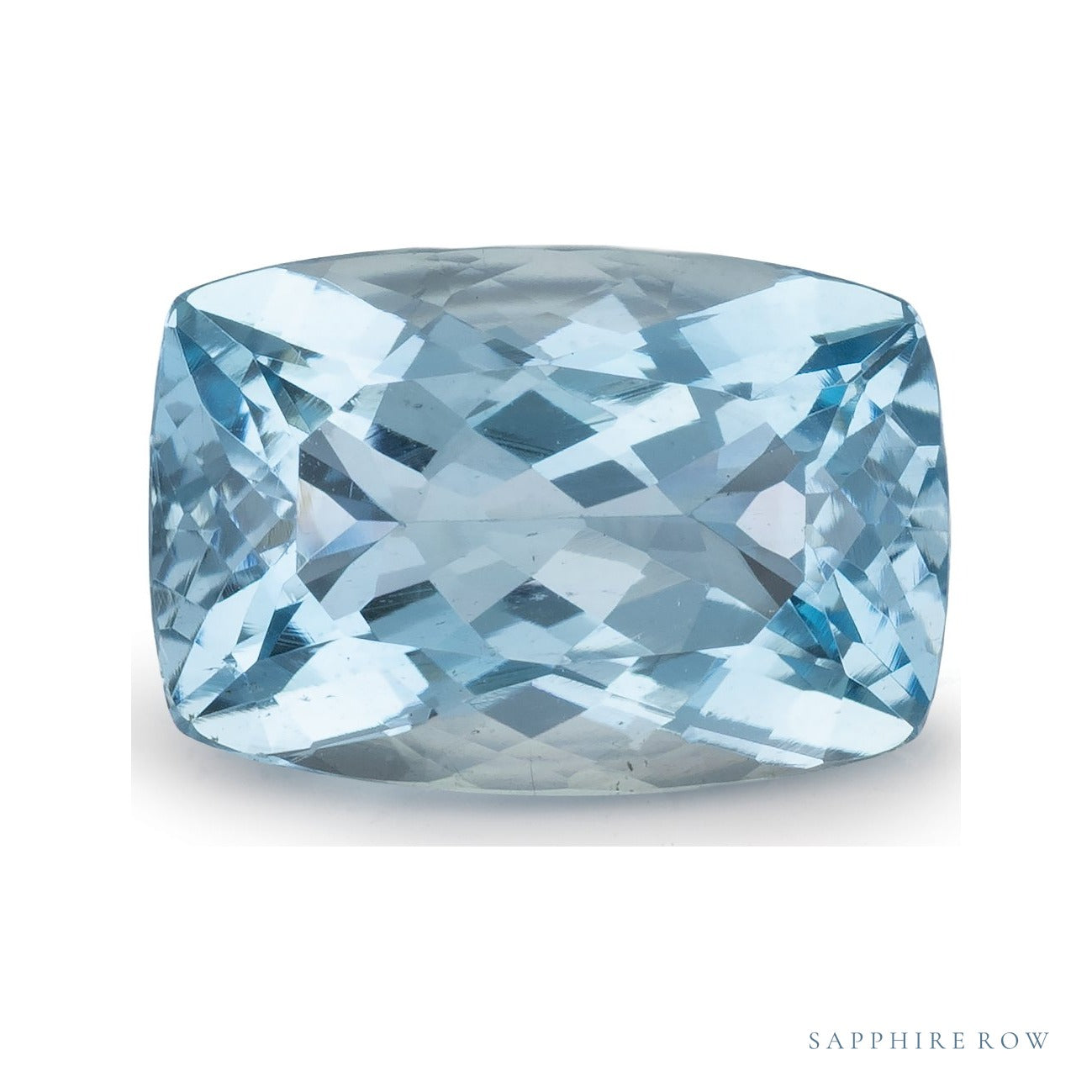 4.09 ct natural blue aquamarine from Madagascar, antique cushion cut | Sapphire Row · cut7