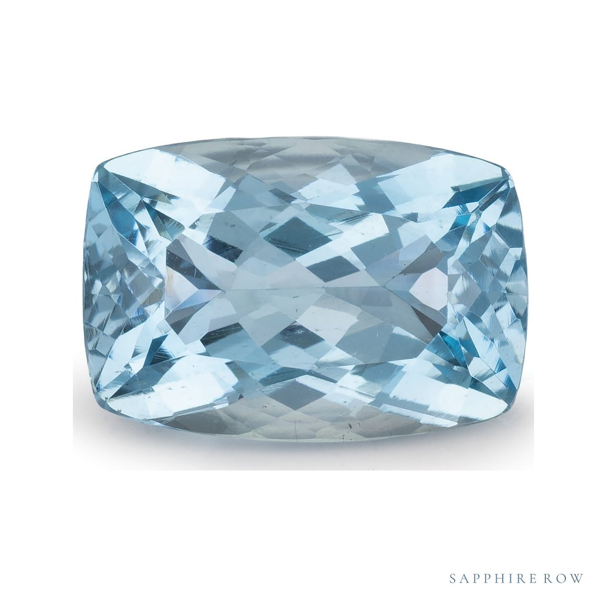 4.09 ct natural blue aquamarine from Madagascar, antique cushion cut | Sapphire Row · cut7