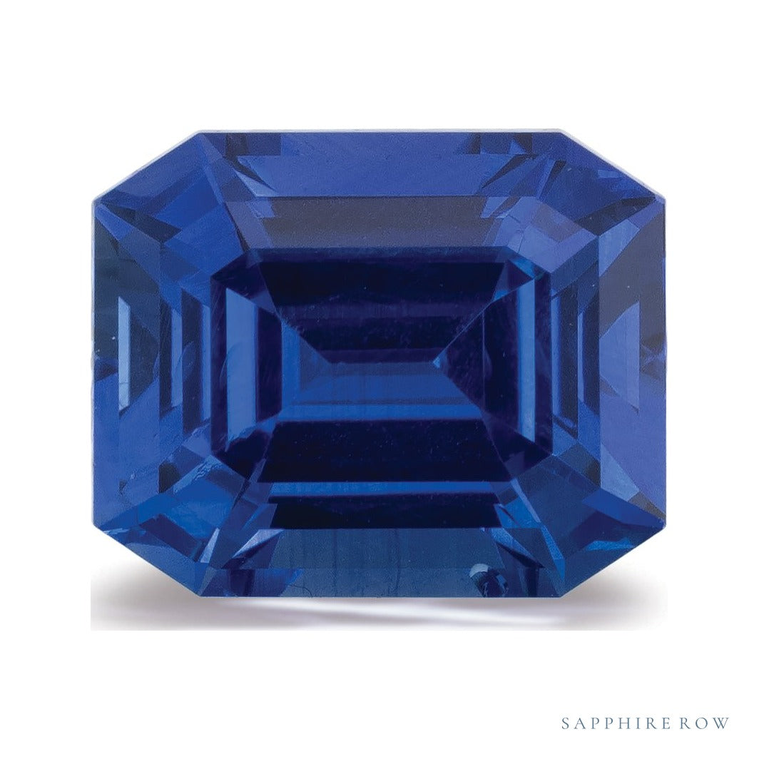 4.08 ct natural blue sapphire from Sri Lanka, emerald cut | Sapphire Row · cut7