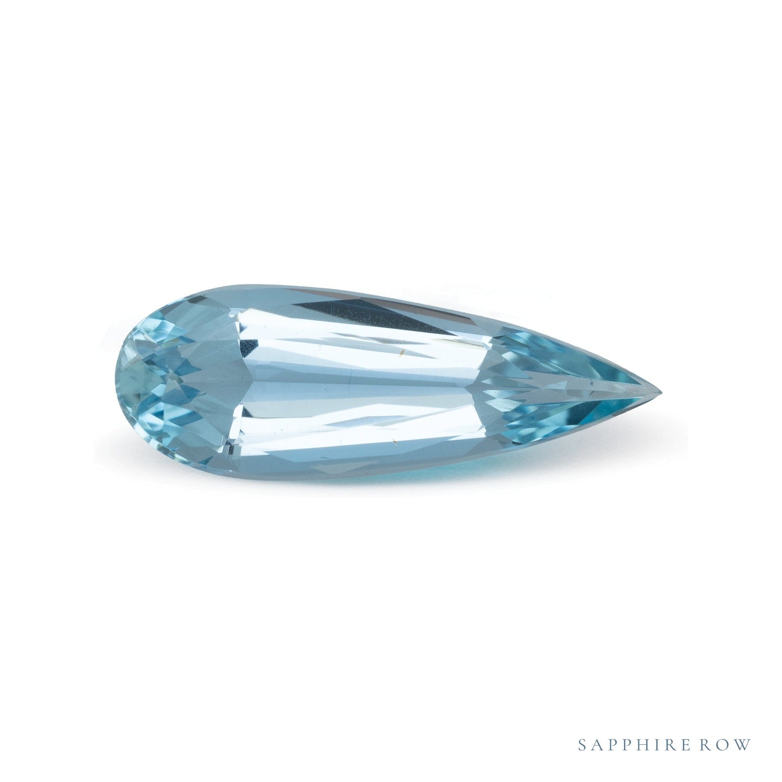 4.06 ct natural blue aquamarine from Mozambique, pear cut | Sapphire Row · cut4