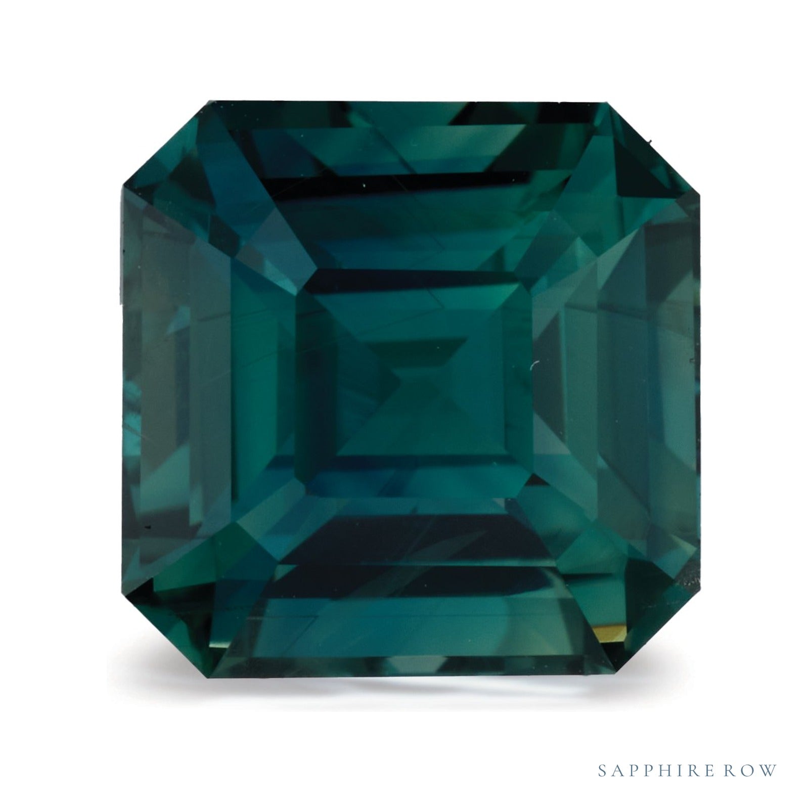 4.04 ct natural teal sapphire from Tanzania, asscher cut | Sapphire Row · cut4