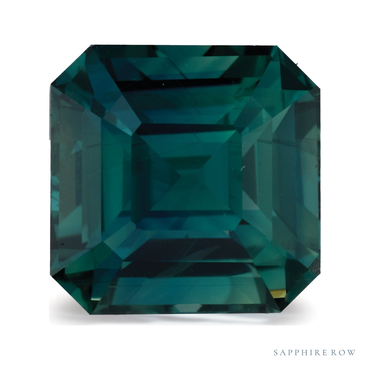 4.04 ct natural teal sapphire from Tanzania, asscher cut | Sapphire Row · cut7