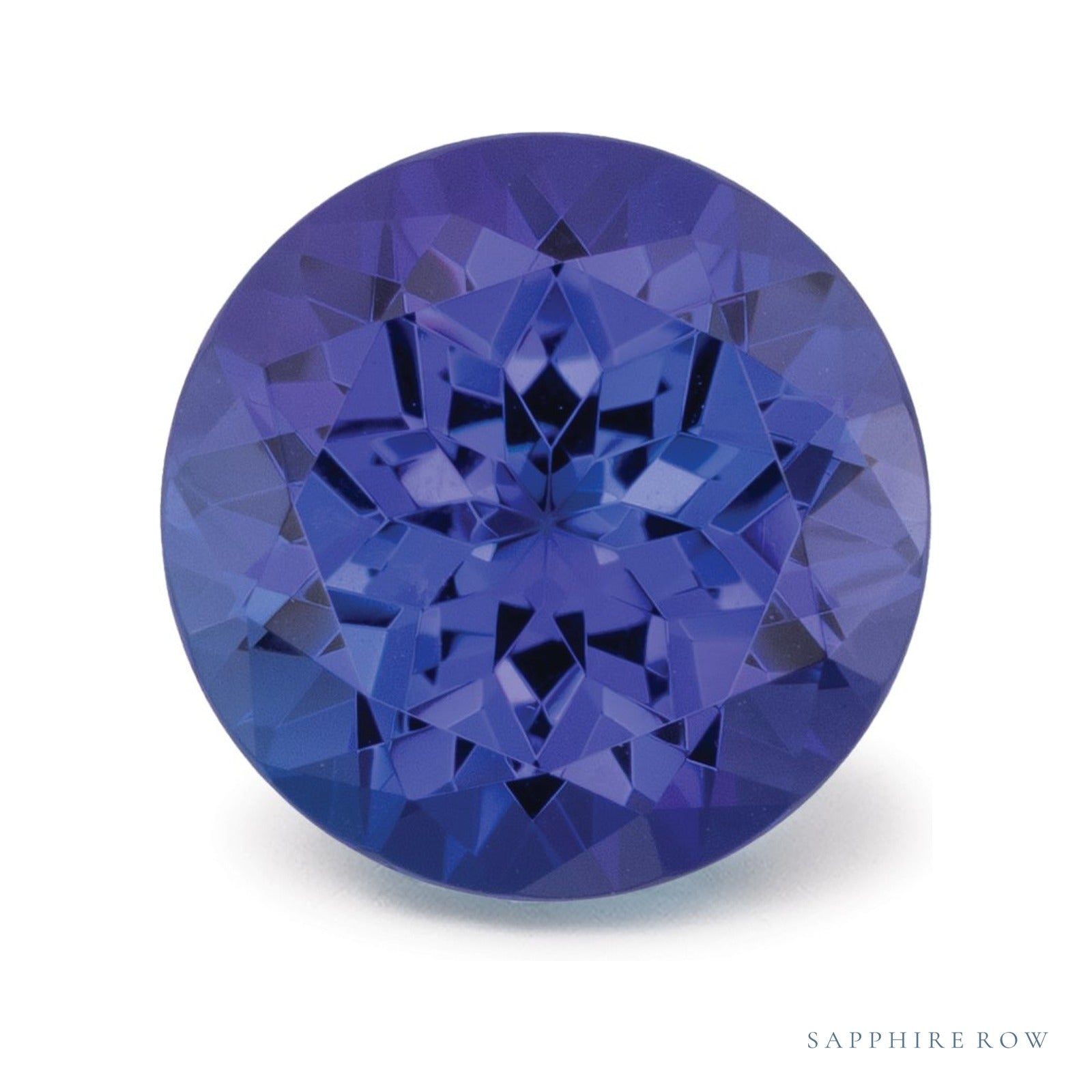 4.02 ct natural blue tanzanite from Tanzania, round cut | Sapphire Row · cut4