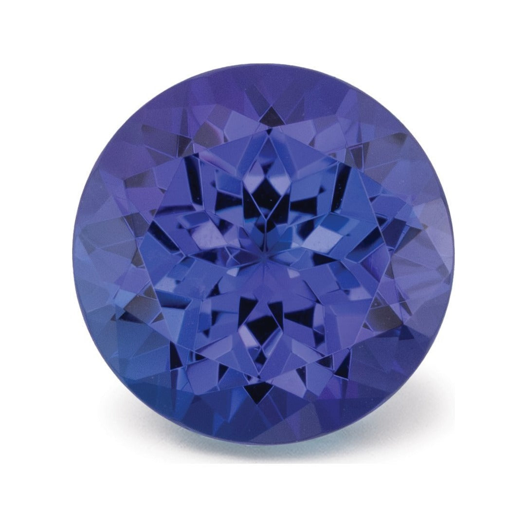 4.02 ct natural blue tanzanite from Tanzania, round cut | Sapphire Row · cut7