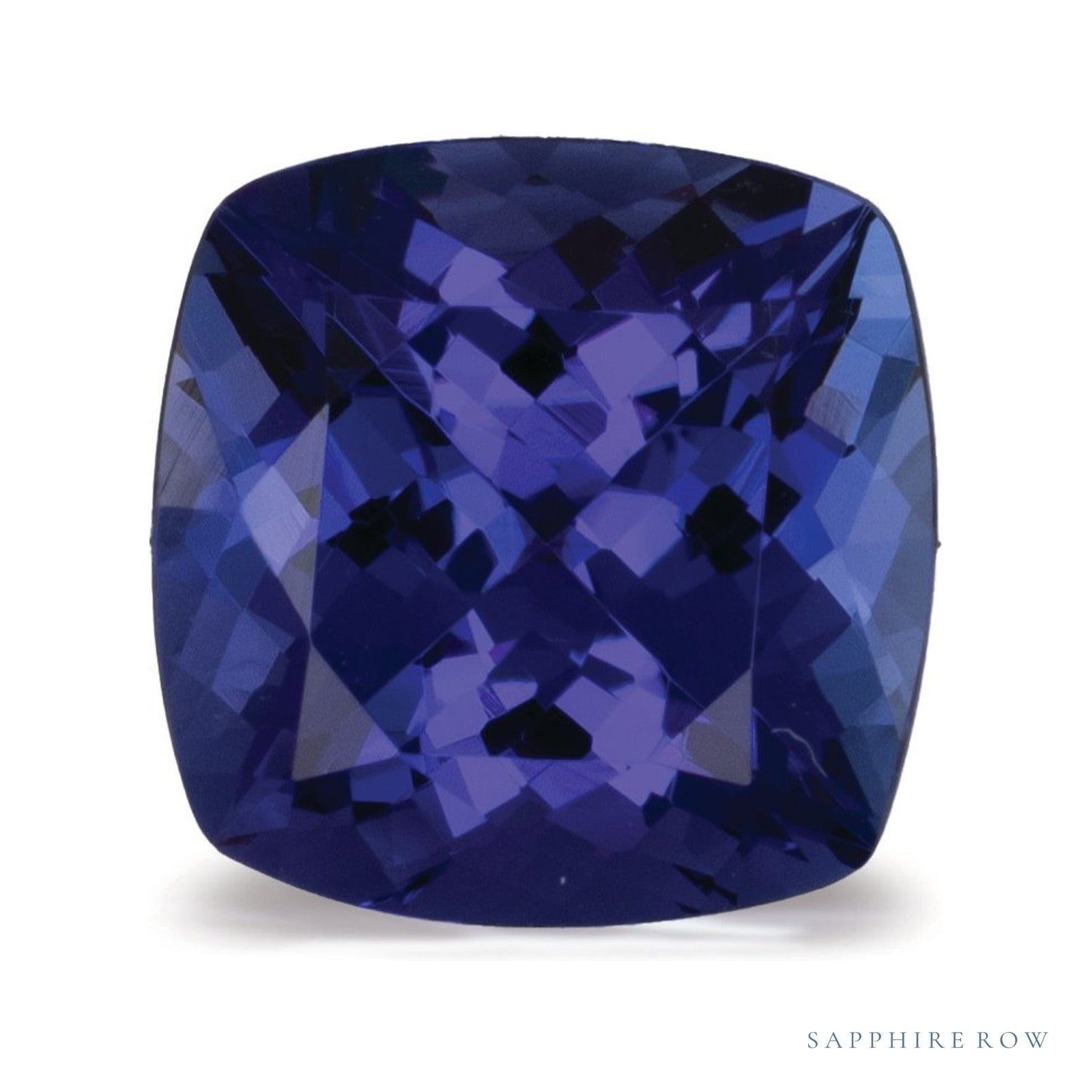 4.02 ct natural blue tanzanite from Tanzania, cushion cut | Sapphire Row · cut4