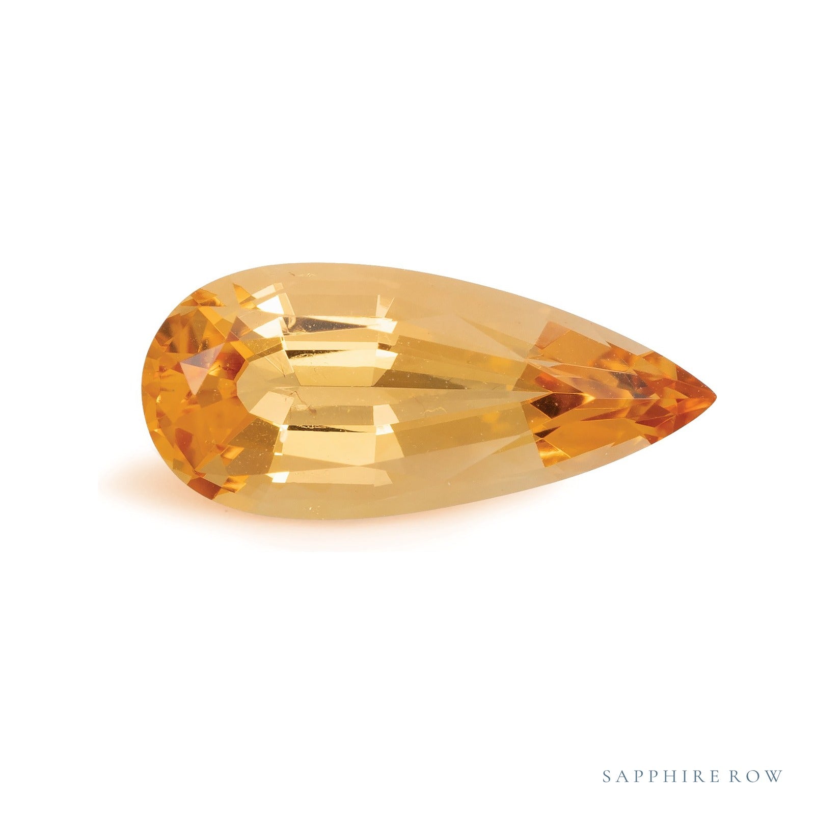 4.01 ct natural orange topaz from Brazil, pear cut | Sapphire Row · cut4