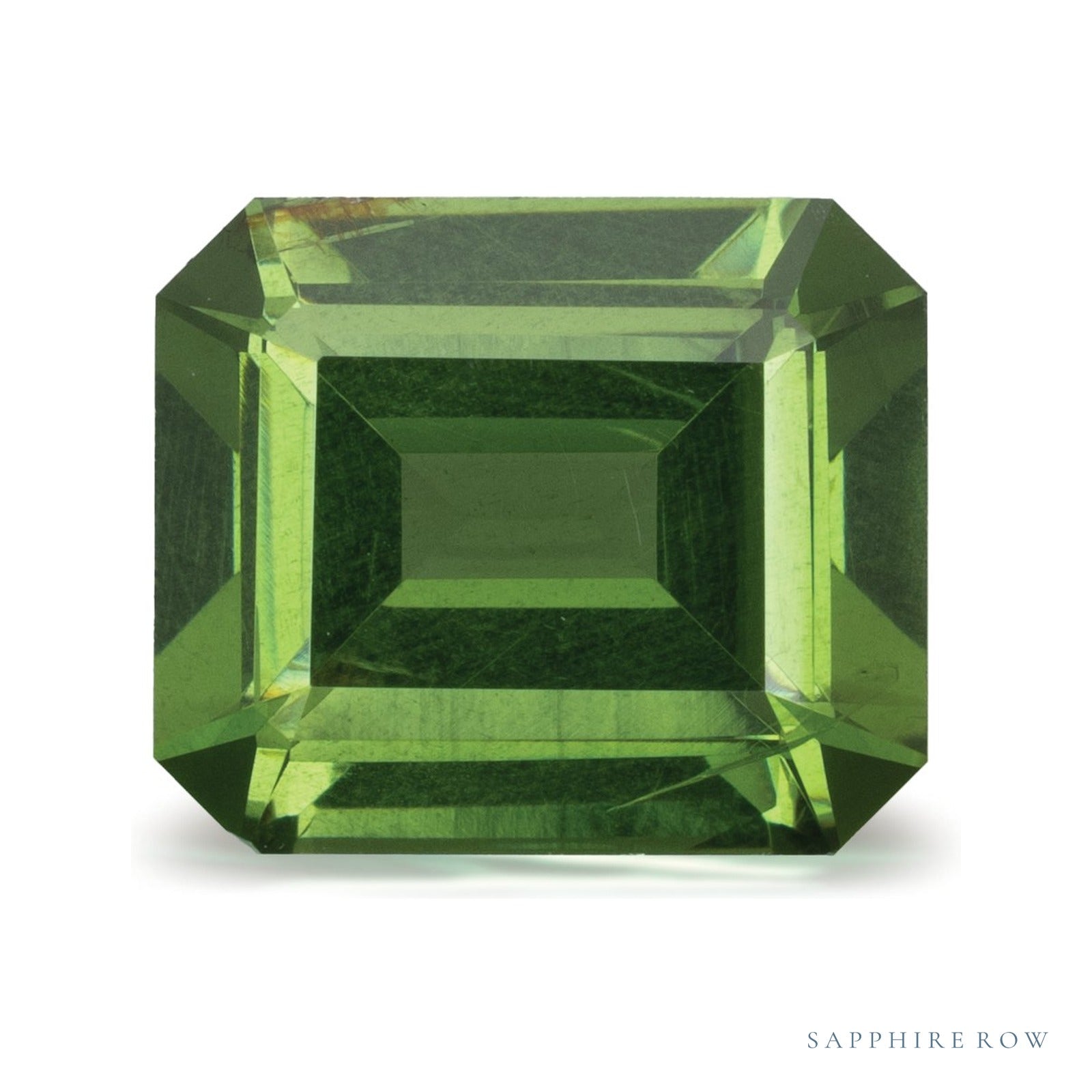 3.99 ct natural green zircon from Sri Lanka, emerald cut | Sapphire Row · cut4