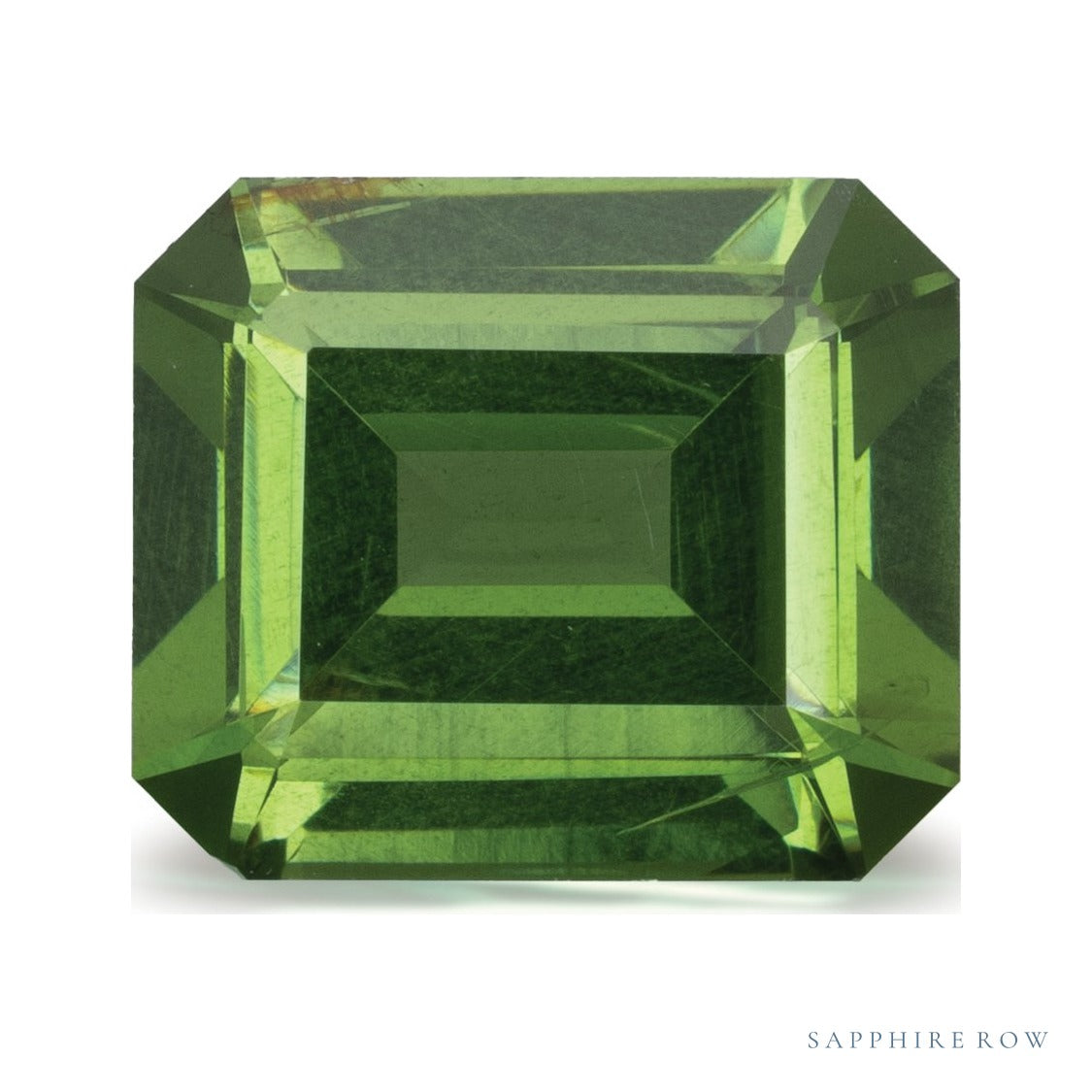 3.99 ct natural green zircon from Sri Lanka, emerald cut | Sapphire Row · cut7