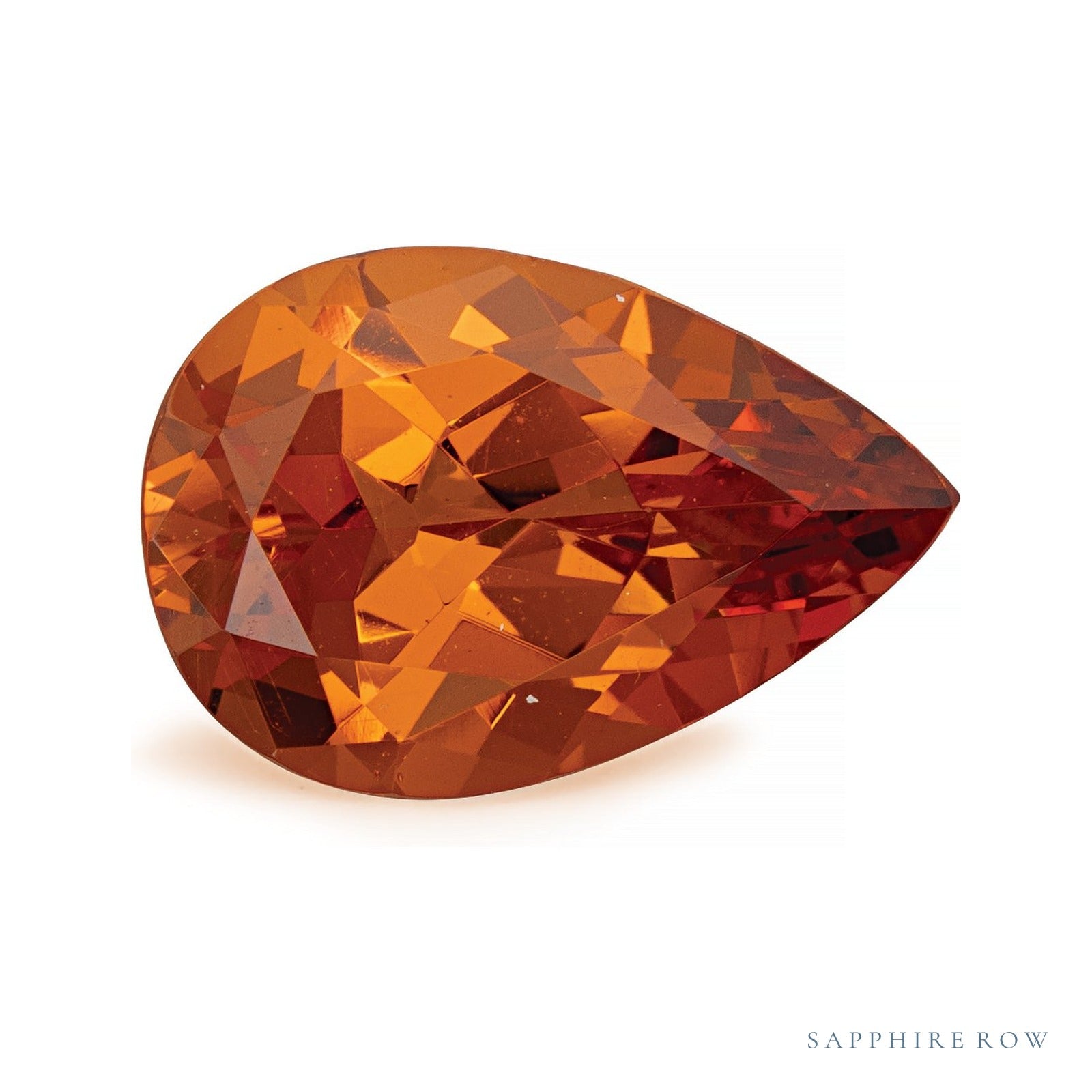 3.97 ct natural orange spessartite garnet from Nigeria, pear cut | Sapphire Row · cut4