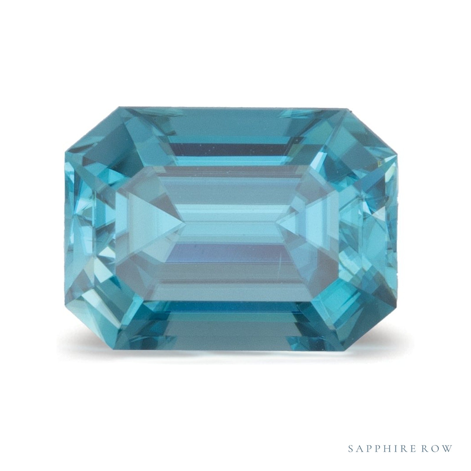 3.93 ct natural blue zircon from Cambodia, emerald cut | Sapphire Row · cut4