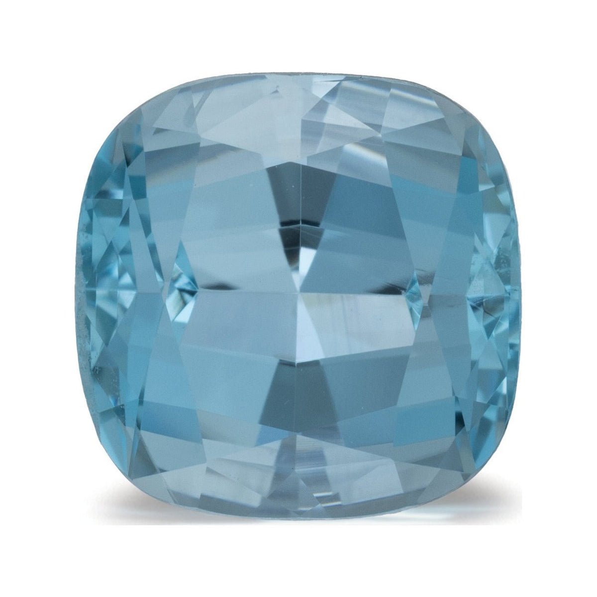 3.80 ct natural blue aquamarine from Mozambique, cushion cut | Sapphire Row · cut7