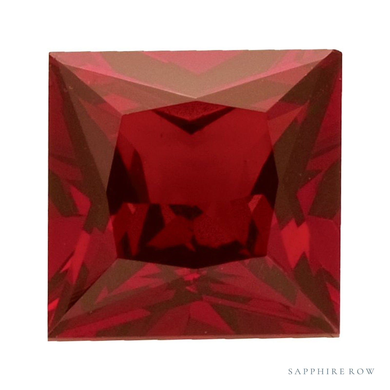 5 mm natural dark orange red mozambique garnet, square cut | Sapphire Row · cut4