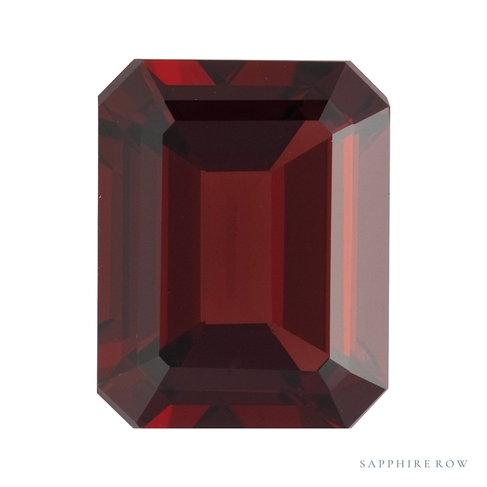 6x4 mm natural dark orange red mozambique garnet, emerald cut | Sapphire Row · cut4