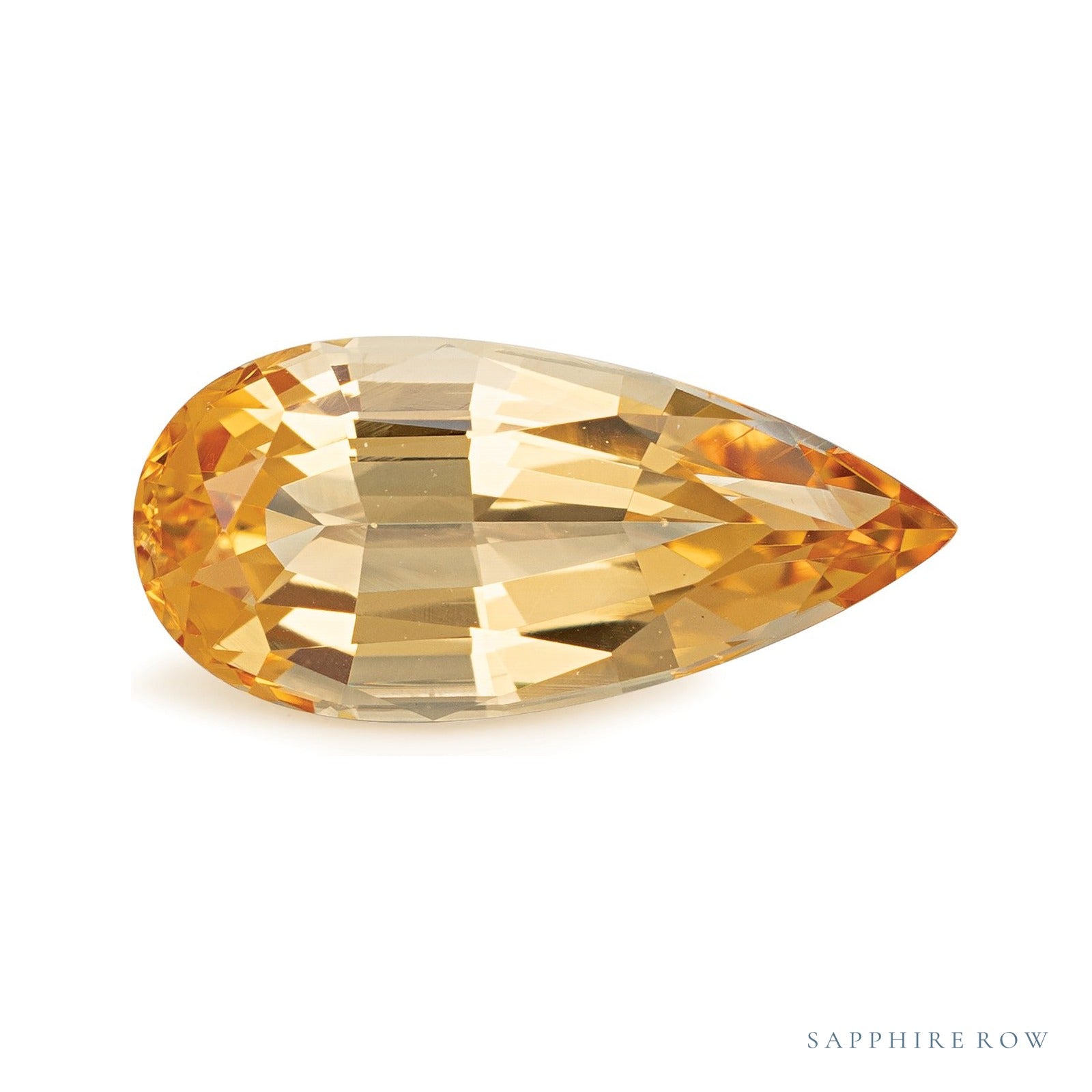 3.71 ct natural orange topaz from Brazil, pear cut | Sapphire Row · cut4