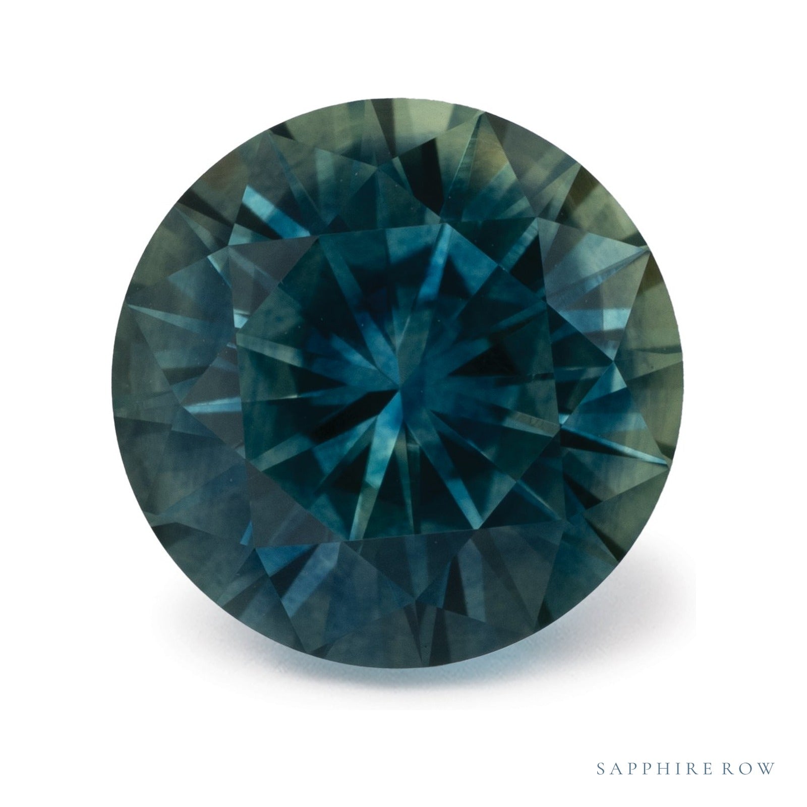 3.69 ct natural teal sapphire from United States, round cut | Sapphire Row · cut4