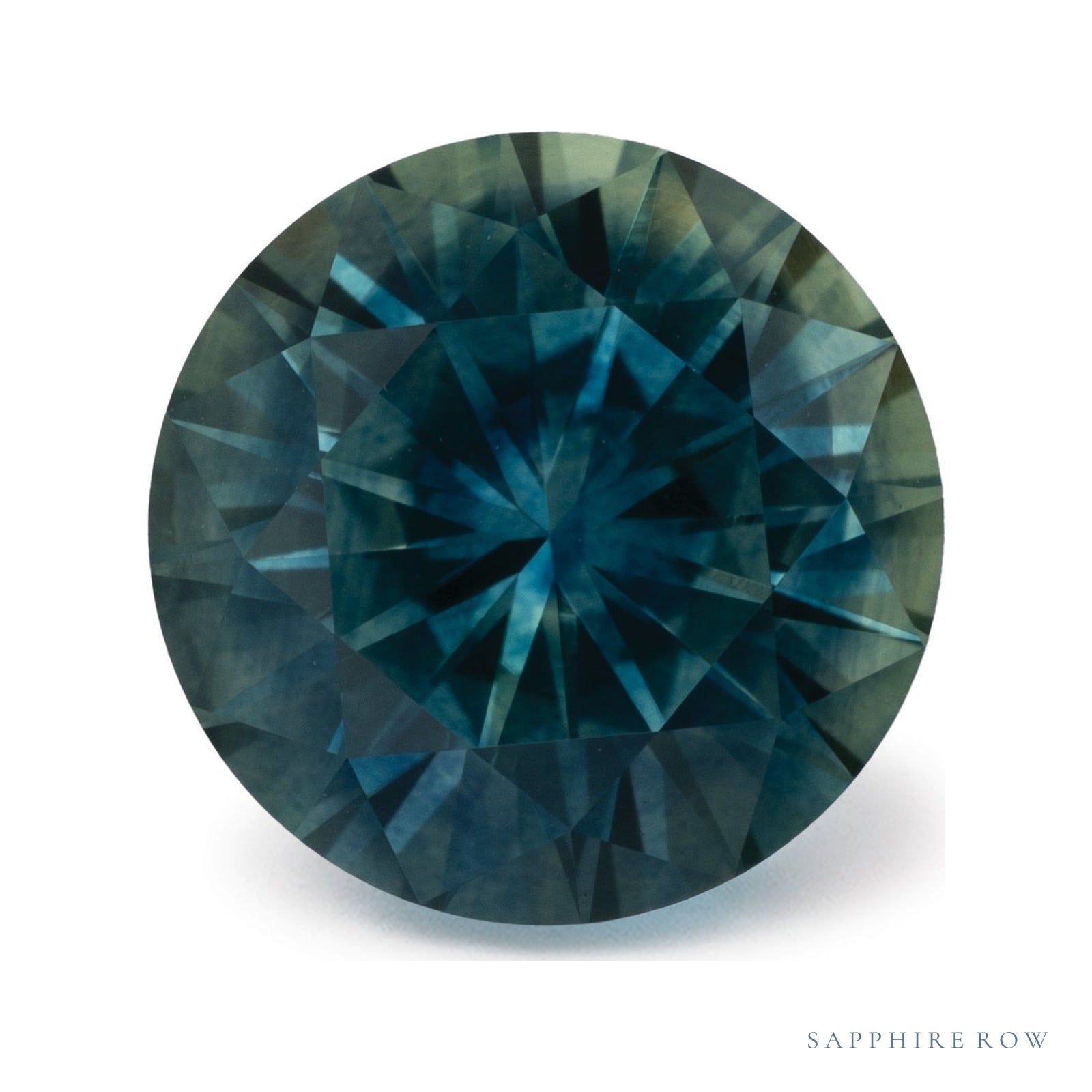 3.69 ct natural teal sapphire from United States, round cut | Sapphire Row · cut4