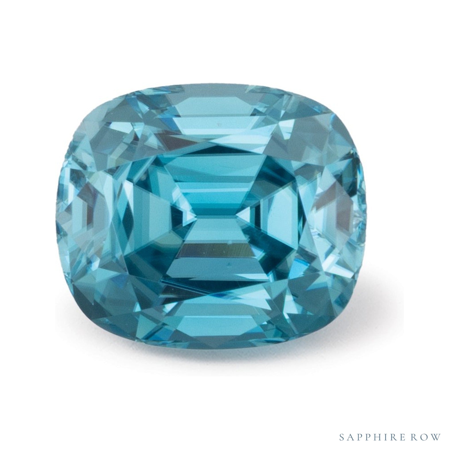 3.68 ct natural blue zircon from Cambodia, antique cushion cut | Sapphire Row · cut4