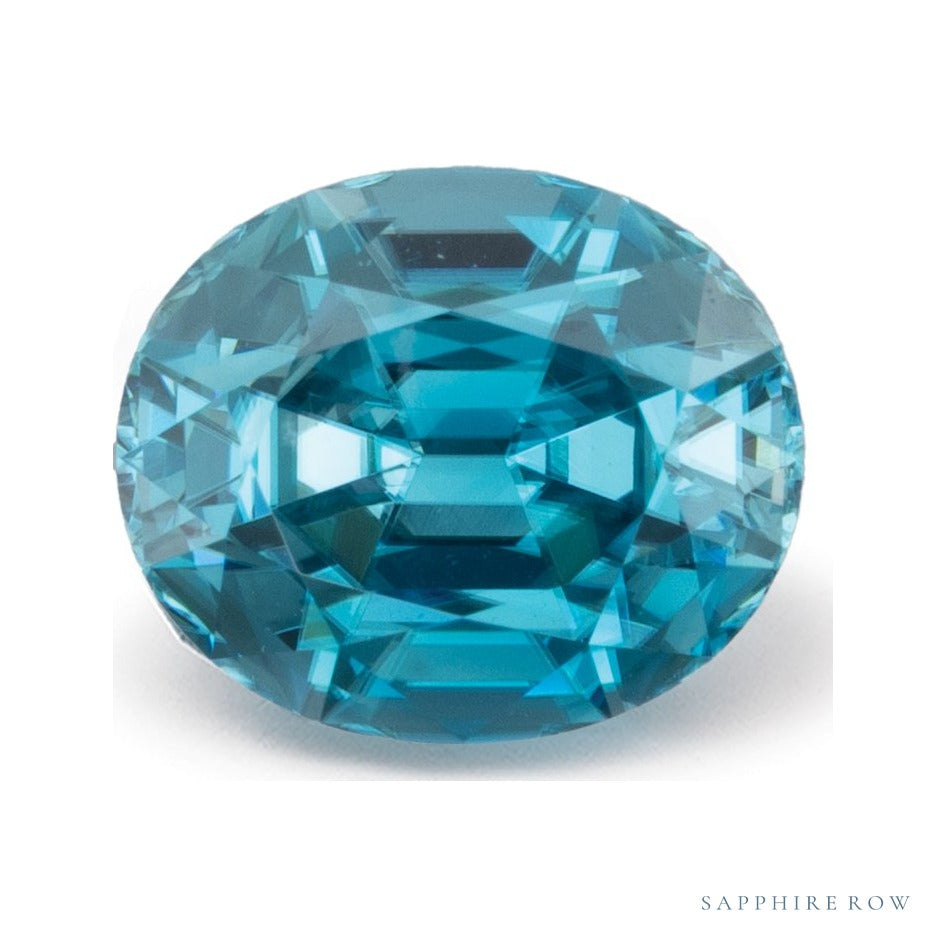 3.65 ct natural blue zircon from Cambodia, oval cut | Sapphire Row · cut7