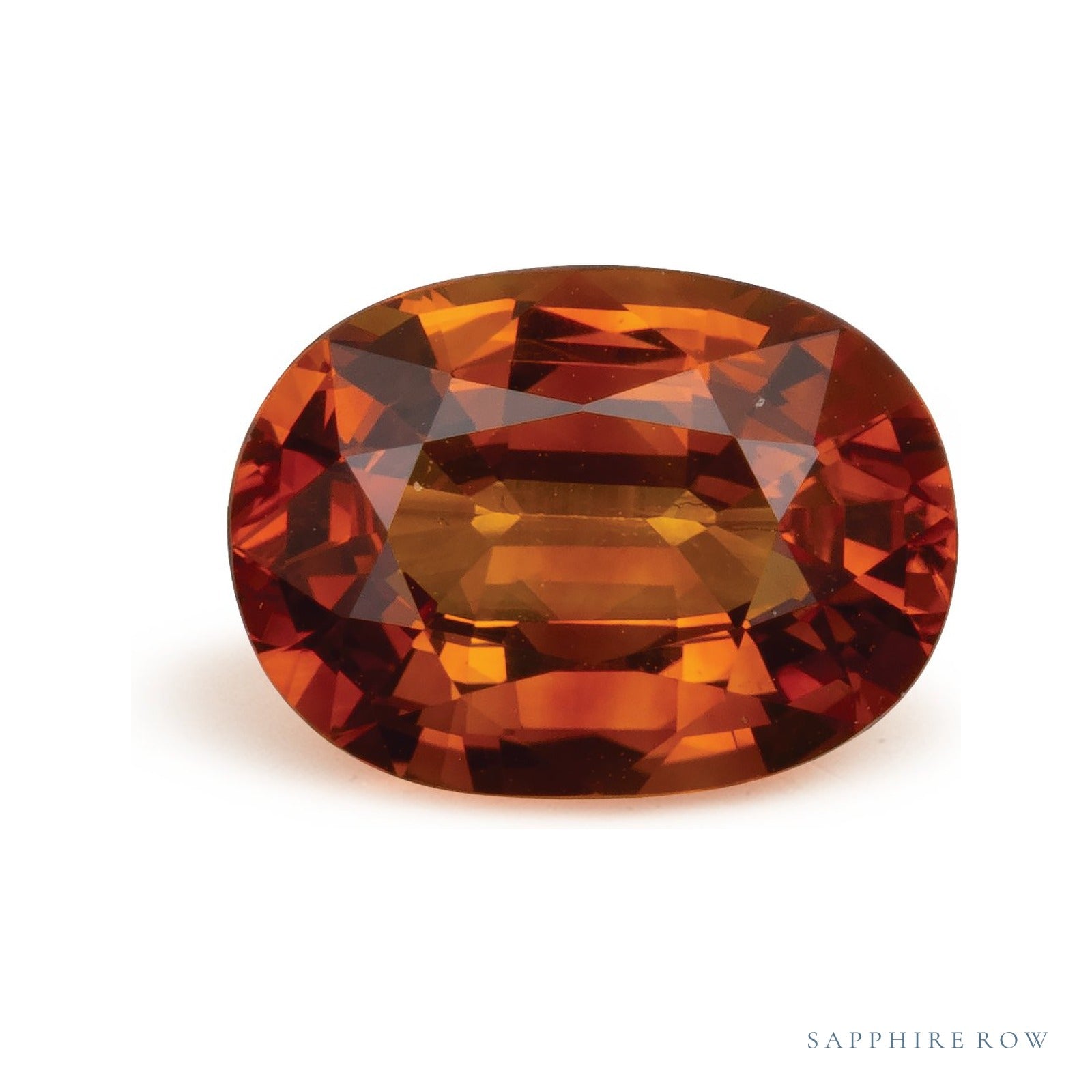 3.63 ct natural orange sapphire from Sri Lanka, oval cut | Sapphire Row · cut4