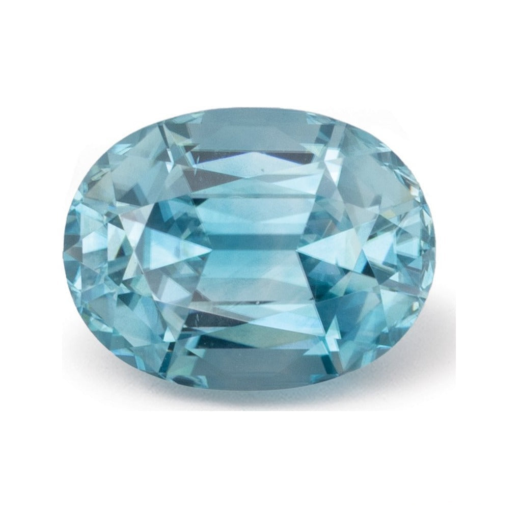 3.63 ct natural blue zircon from Cambodia, oval cut | Sapphire Row · cut7