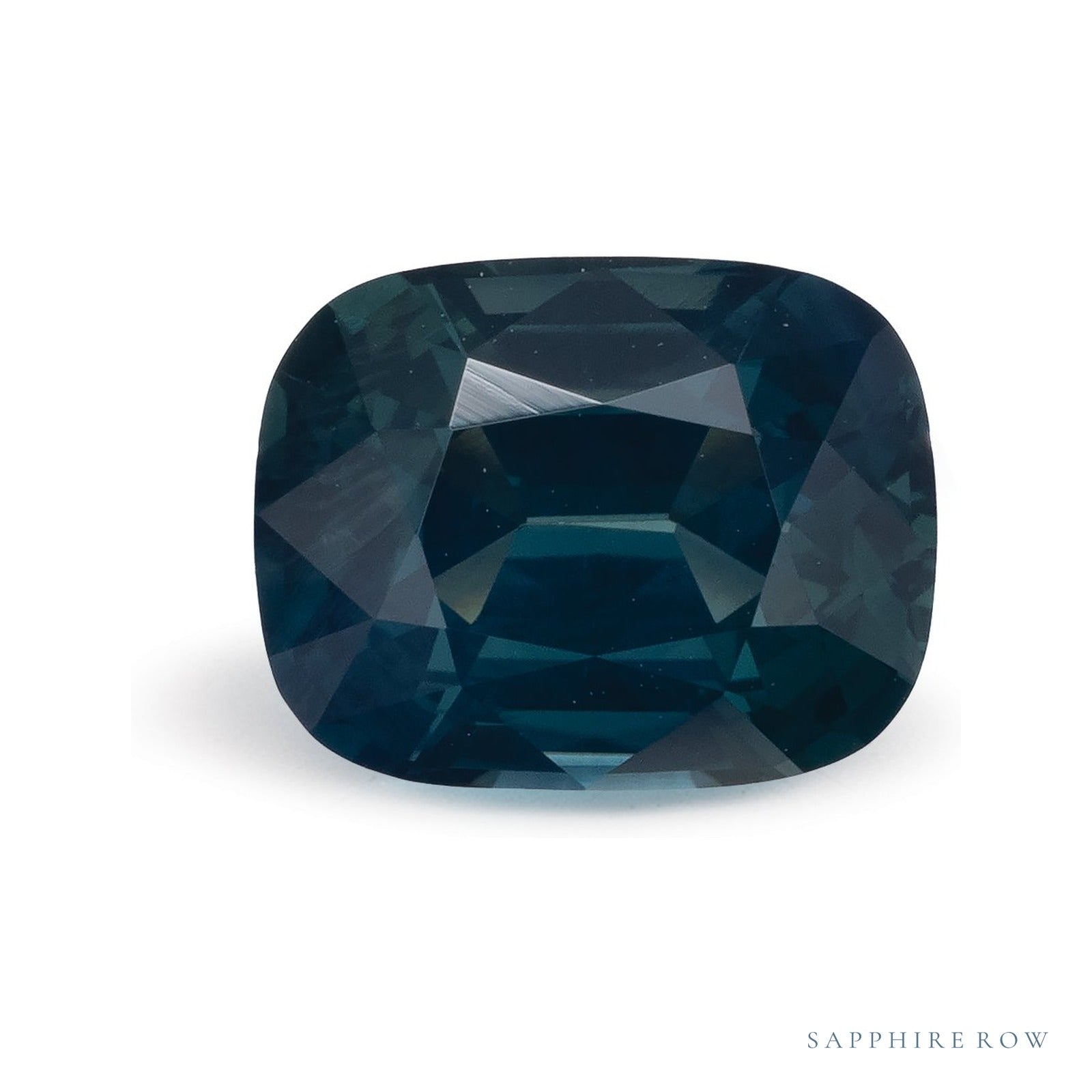 3.63 ct natural teal sapphire from Sri Lanka, antique cushion cut | Sapphire Row · cut4