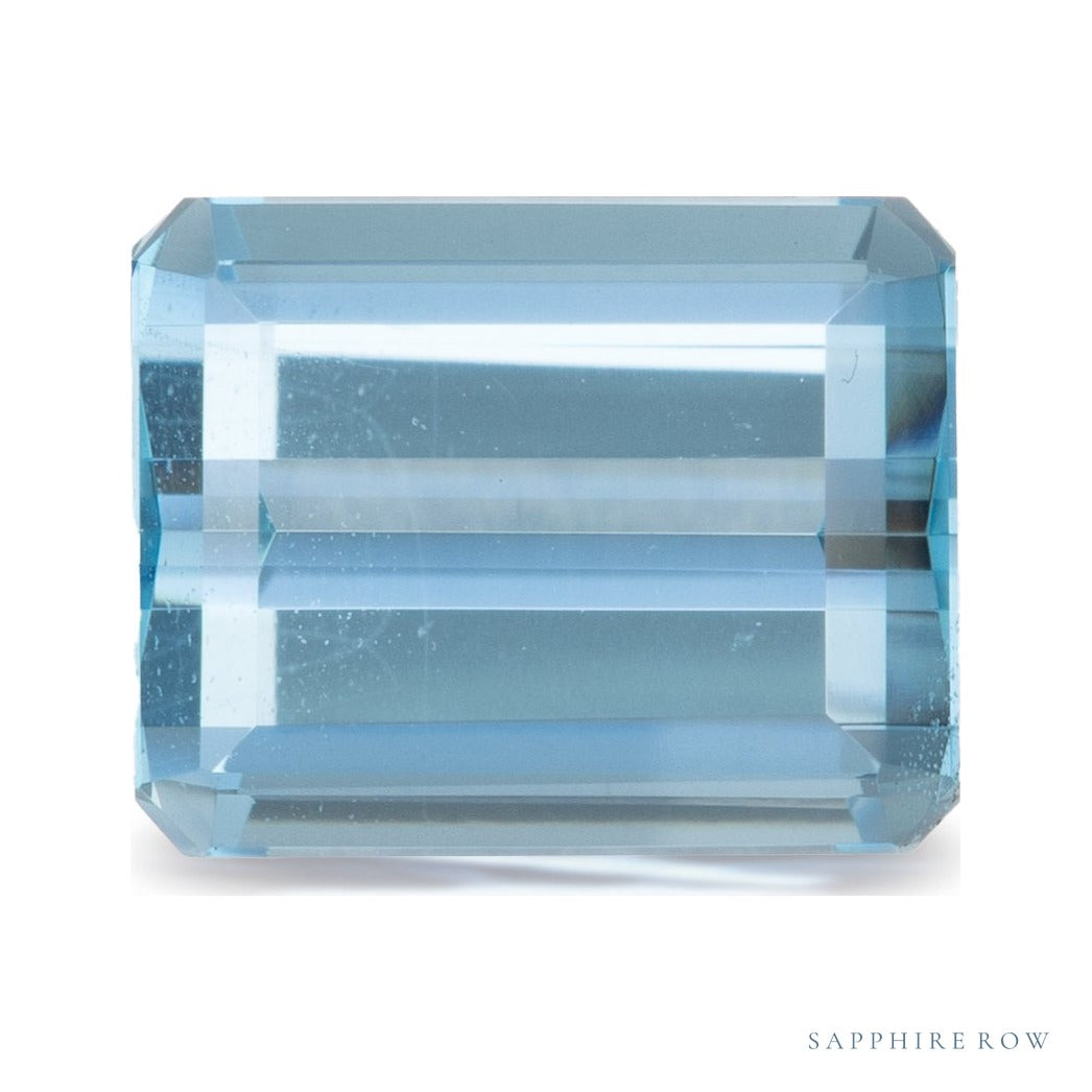 3.60 ct natural blue aquamarine from Mozambique, emerald cut | Sapphire Row · cut4 · cut5