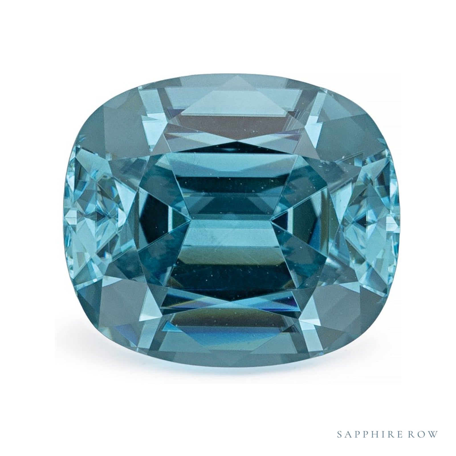 3.59 ct natural blue zircon from Cambodia, antique cushion cut | Sapphire Row · cut4