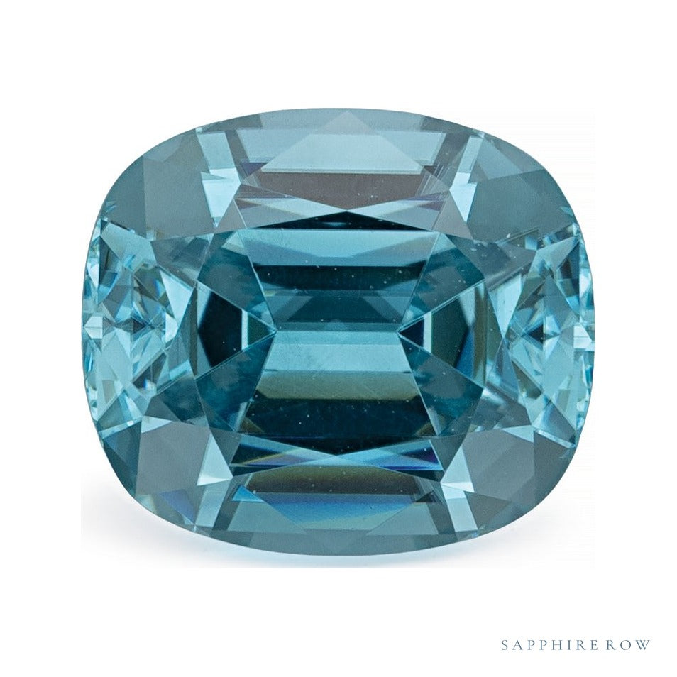 3.59 ct natural blue zircon from Cambodia, antique cushion cut | Sapphire Row · cut6