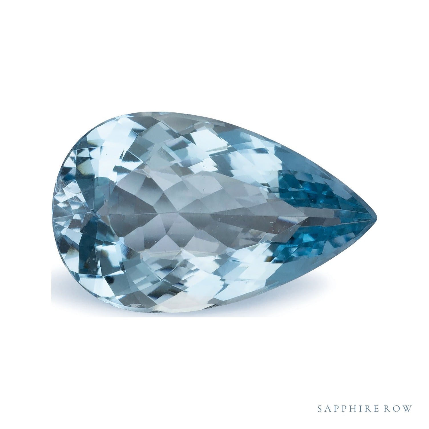 3.58 ct natural blue aquamarine from Mozambique, pear cut | Sapphire Row · cut4 · cut5