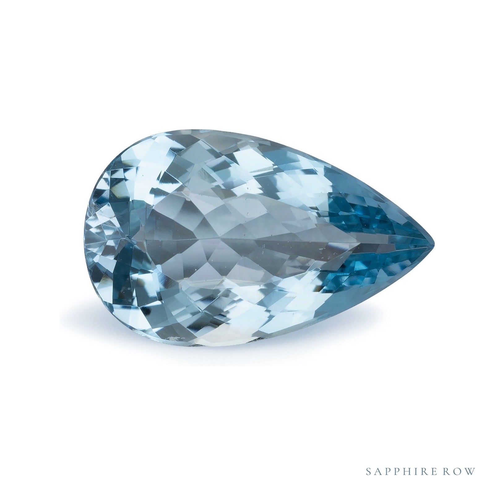 3.58 ct natural blue aquamarine from Mozambique, pear cut | Sapphire Row · cut4