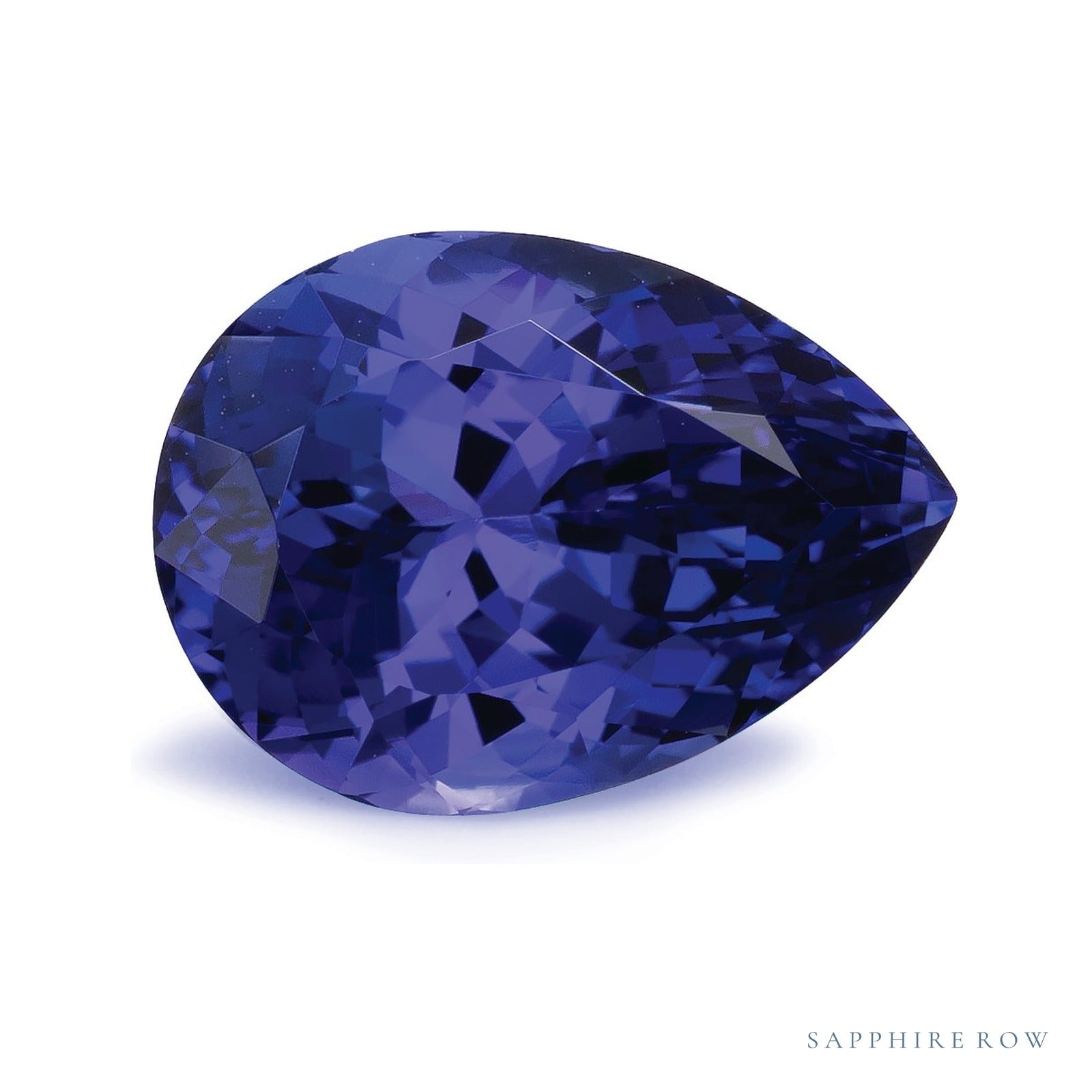 3.57 ct natural blue tanzanite from Tanzania, pear cut | Sapphire Row · cut4