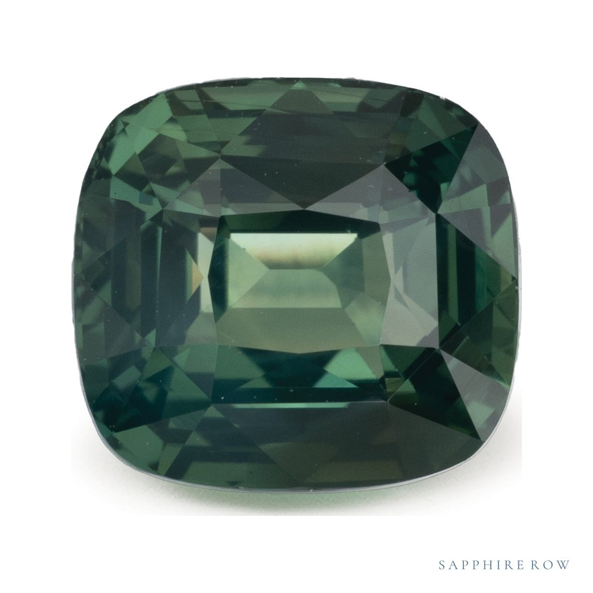 3.54 ct natural green sapphire from Madagascar, antique cushion cut | Sapphire Row · cut6