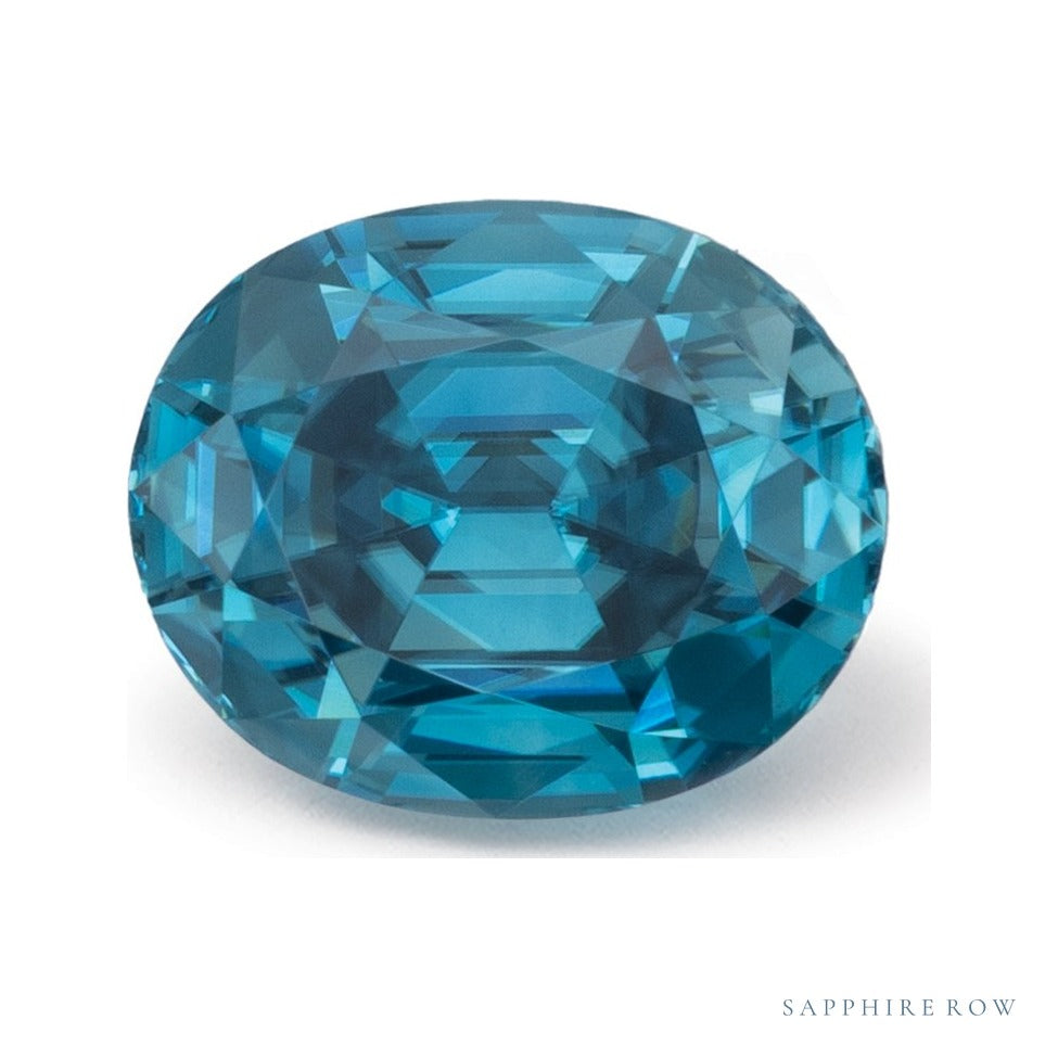 3.52 ct natural blue zircon from Cambodia, oval cut | Sapphire Row · cut7