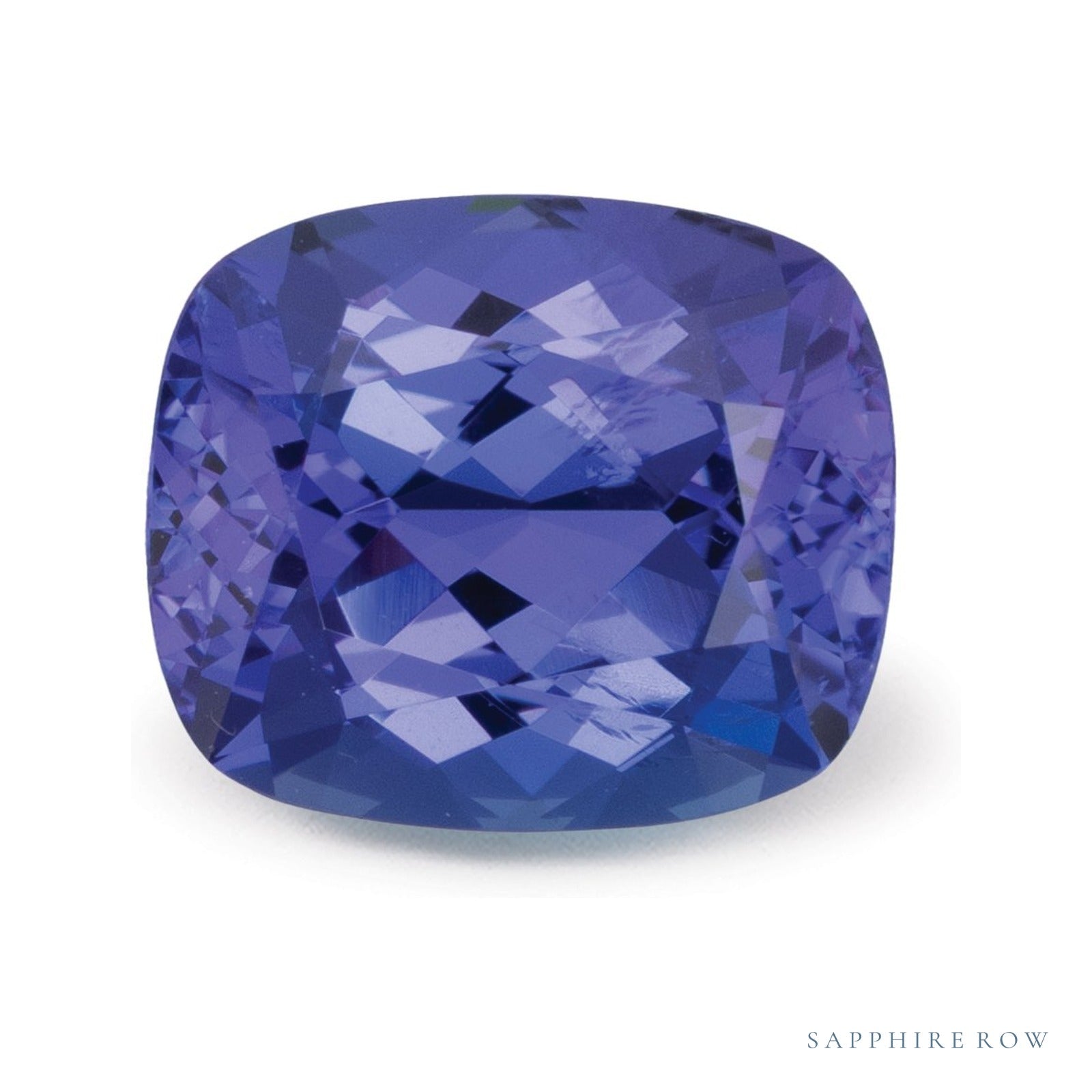 3.50 ct natural blue tanzanite from Tanzania, antique cushion cut | Sapphire Row · cut4
