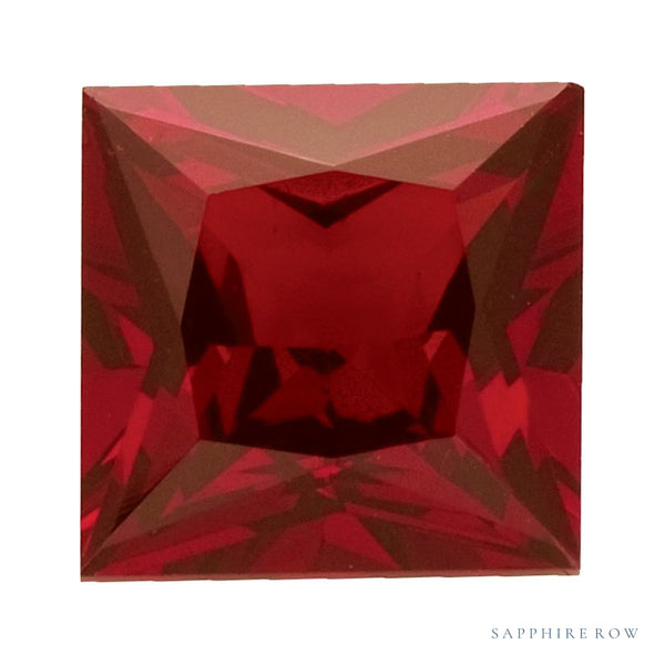 4.5 mm natural dark orange red mozambique garnet, square cut | Sapphire Row · cut4
