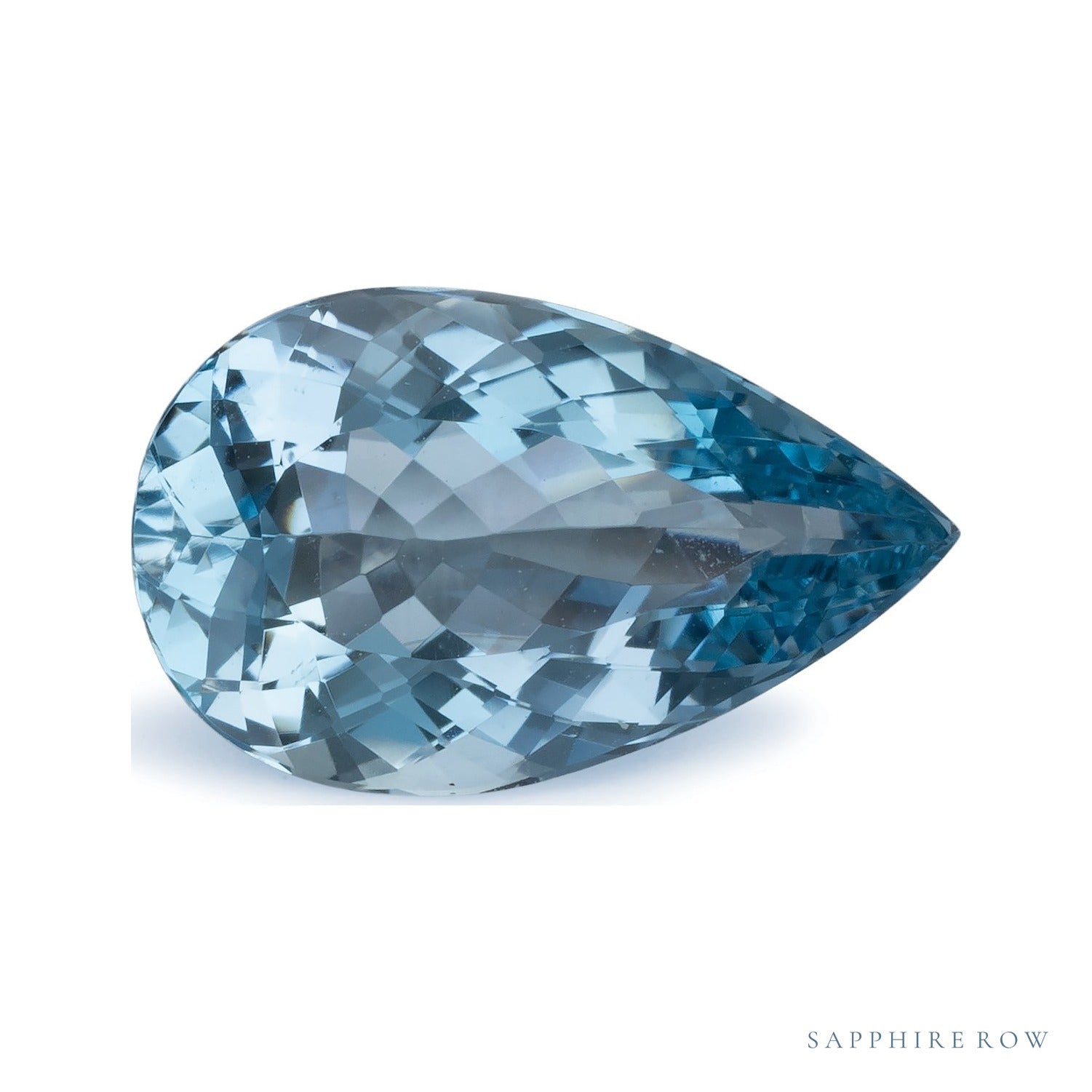 3.47 ct natural blue aquamarine from Mozambique, pear cut | Sapphire Row · cut4 · cut5