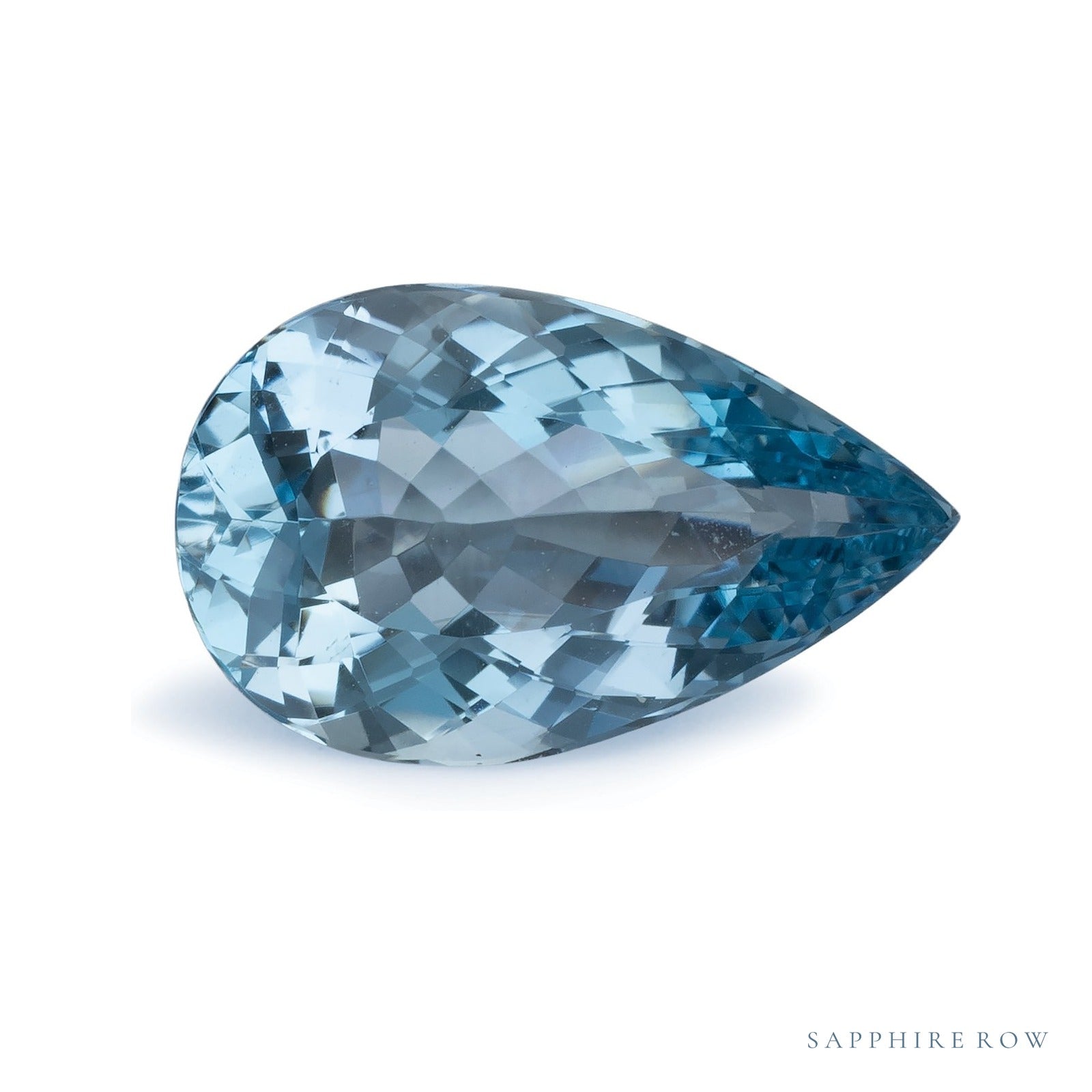 3.47 ct natural blue aquamarine from Mozambique, pear cut | Sapphire Row · cut4