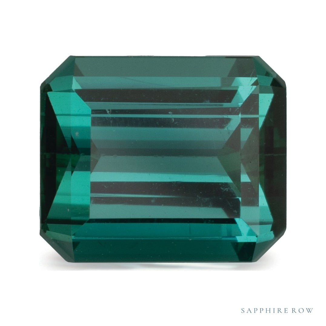 3.46 ct natural green tourmaline from Namibia, emerald cut | Sapphire Row · cut4 · cut5