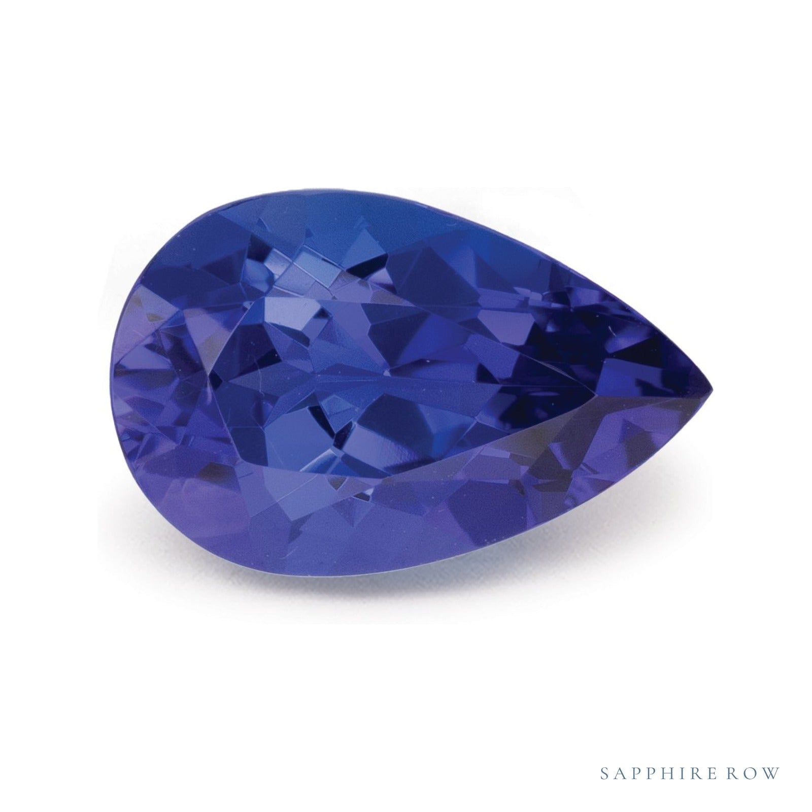 3.45 ct natural blue tanzanite from Tanzania, pear cut | Sapphire Row · cut4