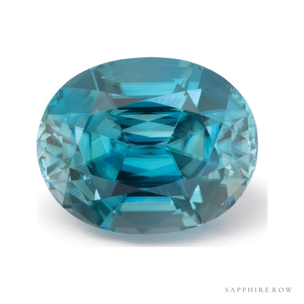 3.44 ct natural blue zircon from Cambodia, oval cut | Sapphire Row · cut7