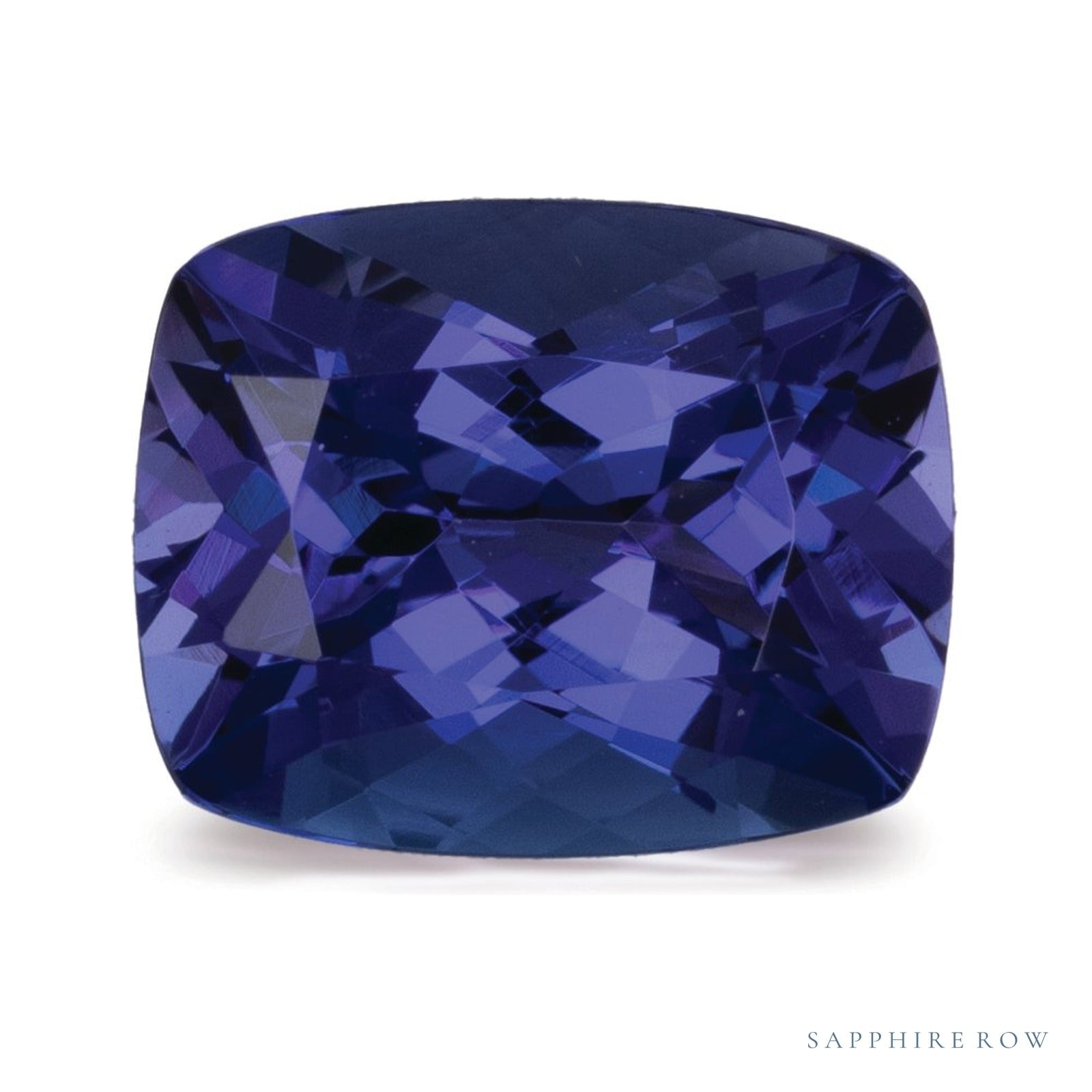 3.40 ct natural blue tanzanite from Tanzania, antique cushion cut | Sapphire Row · cut4