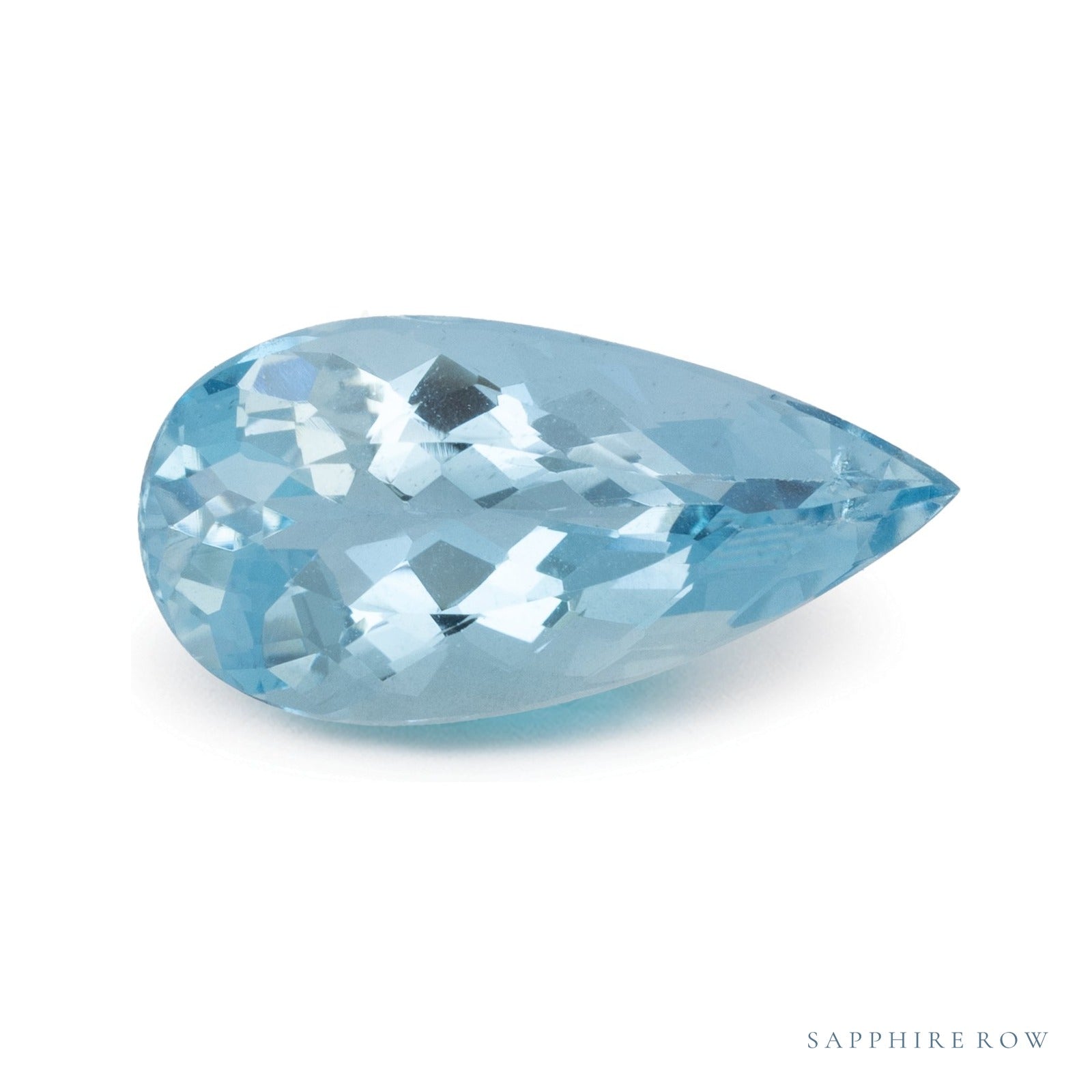 3.34 ct natural blue aquamarine from Brazil, pear cut | Sapphire Row · cut4