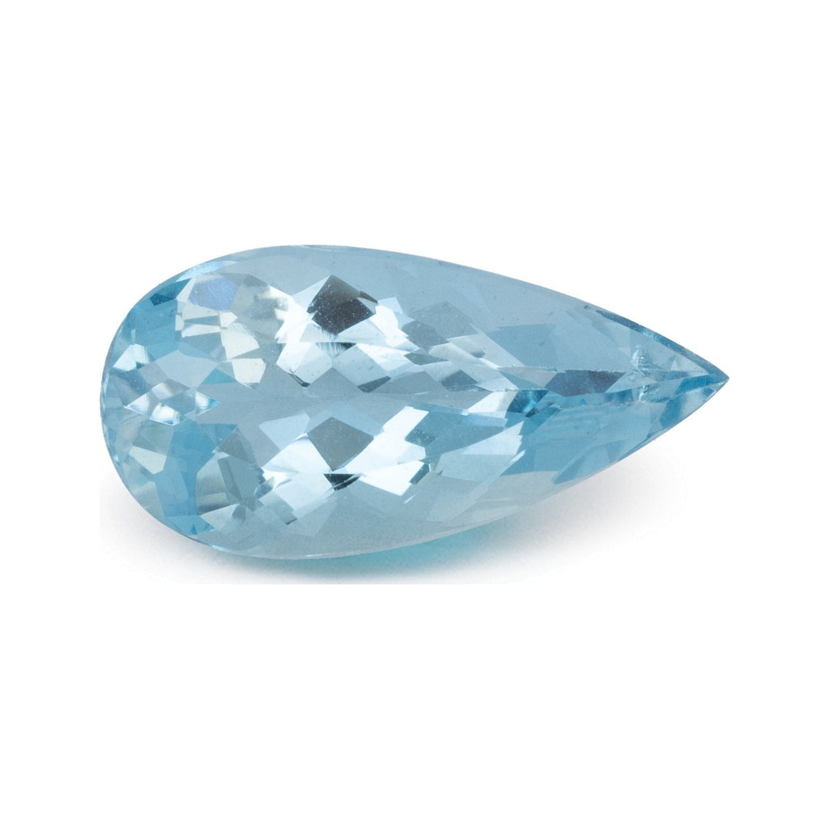 3.34 ct natural blue aquamarine from Brazil, pear cut | Sapphire Row · cut7